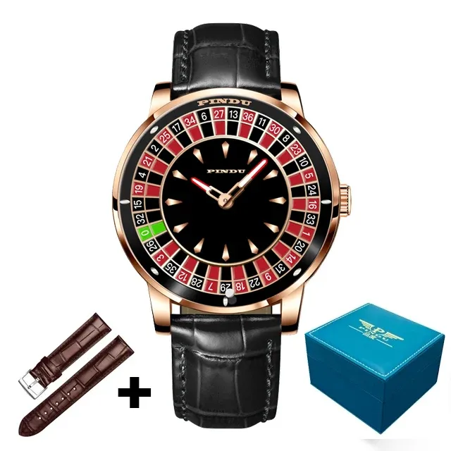 2024 New NH35 Automatic Mechanical Wristwatches Las Vegas Roulette PINDU Watch Diamond Luminous Pointer Jacob & Co Montre Homme