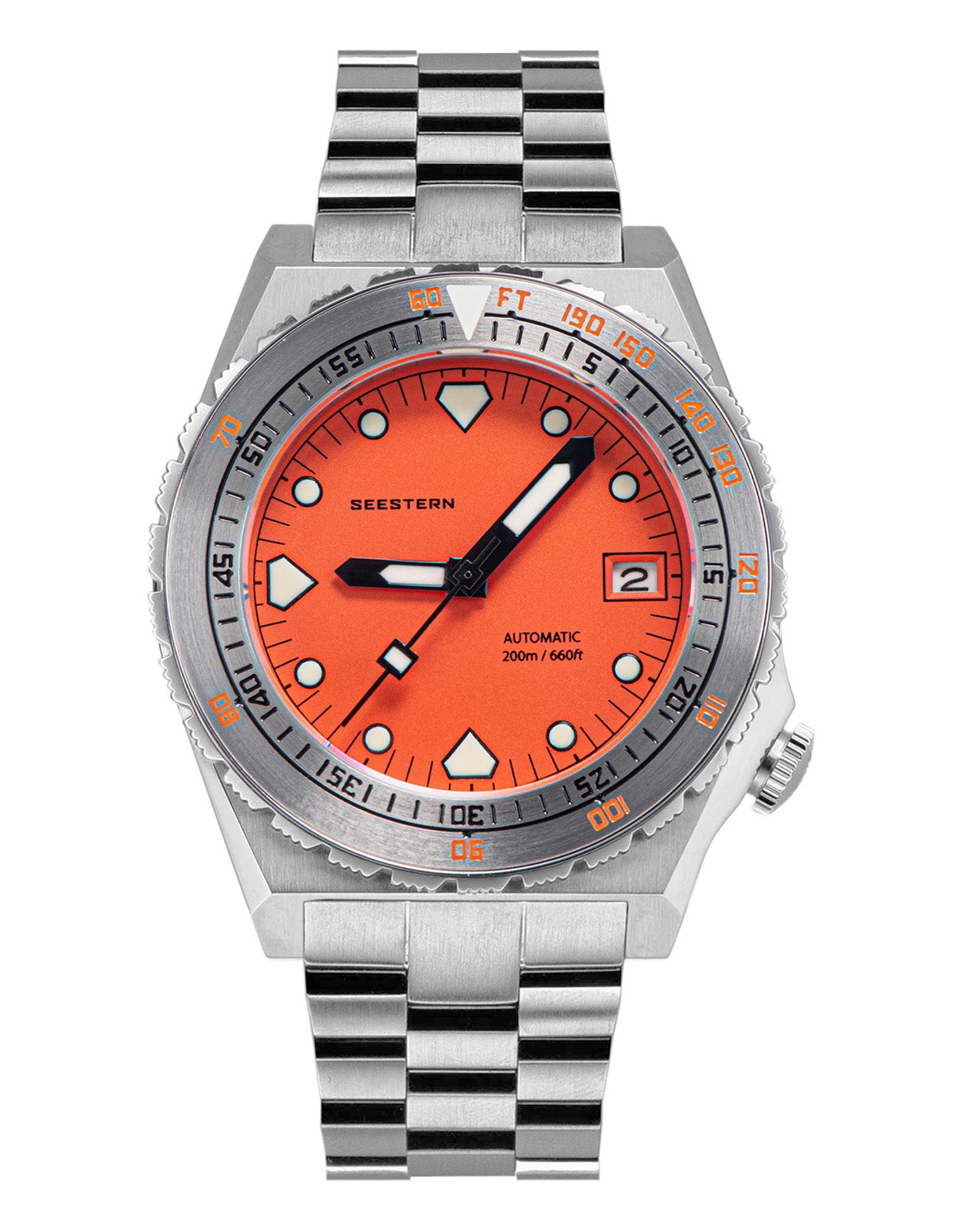 Seestern Vintage 407 600T Orange Dial Ceramic Bezel-TIME.SHOP