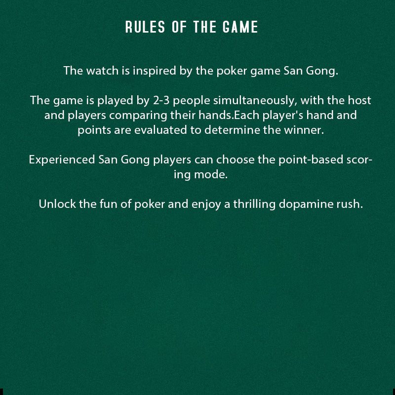 Lucky Harvey Automaton Player Series Silver Three Card Poker (SAN GONG) Roulette Automatic Watch