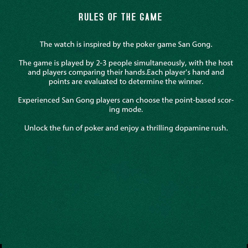 Lucky Harvey Automaton Player Series Silver Three Card Poker (SAN GONG) Roulette Automatic Watch