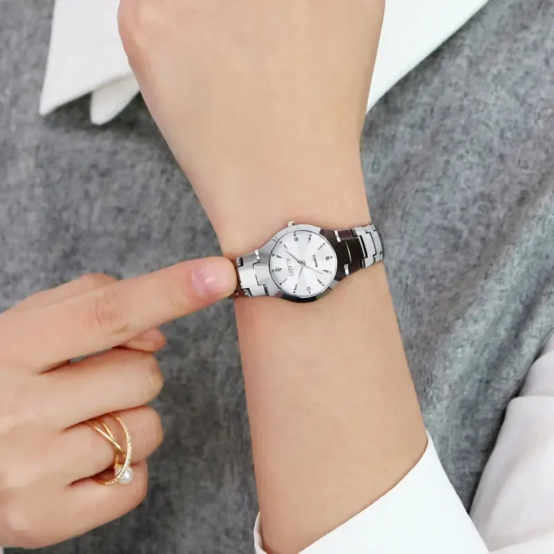 Alloy Steel Color Men's Quartz Calendar Date Watch Women's Couple Lover Watches Relojes Para Mujer Women's Wrist Watch