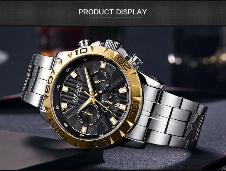 New Luxury Brand Male Reloj Megir 2087 Chronograph Wrist Watch