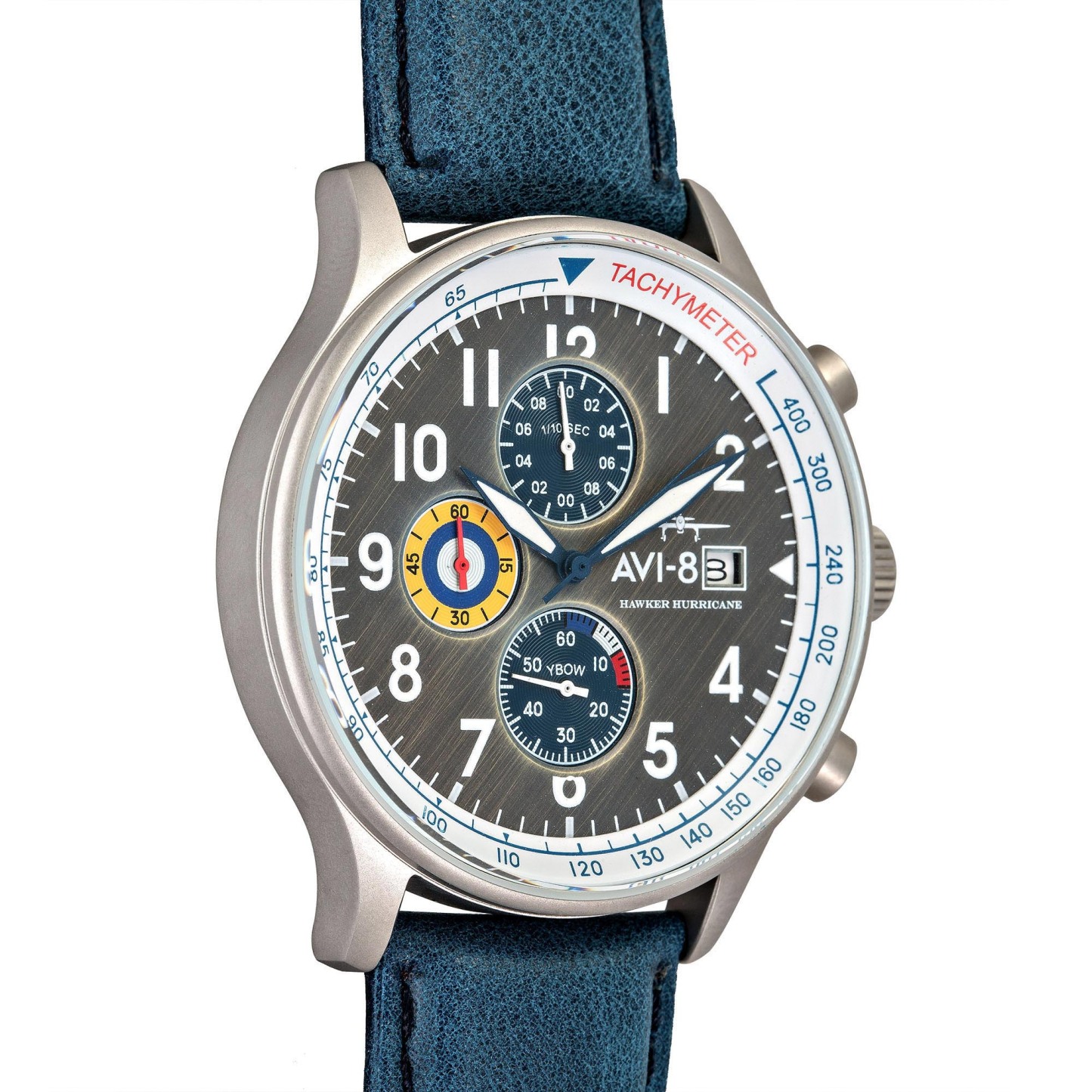AVI-8 Hawker Hurricane Chrono Vintage Brass Blue-TIME.SHOP