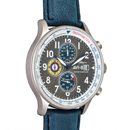 AVI-8 Hawker Hurricane Chrono Vintage Brass Blue-TIME.SHOP