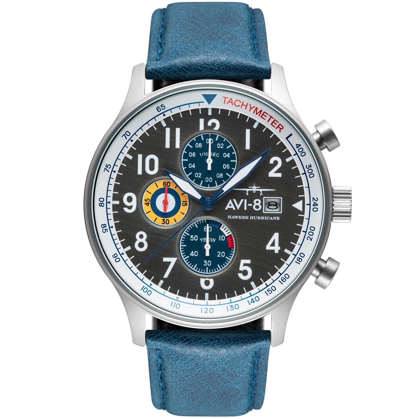 AVI-8 Hawker Hurricane Chrono Vintage Brass Blue-TIME.SHOP