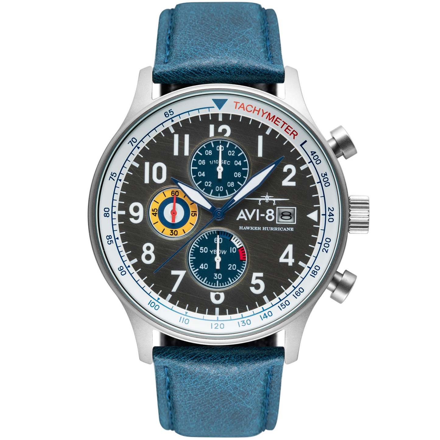 AVI-8 Hawker Hurricane Chrono Vintage Brass Blue-TIME.SHOP