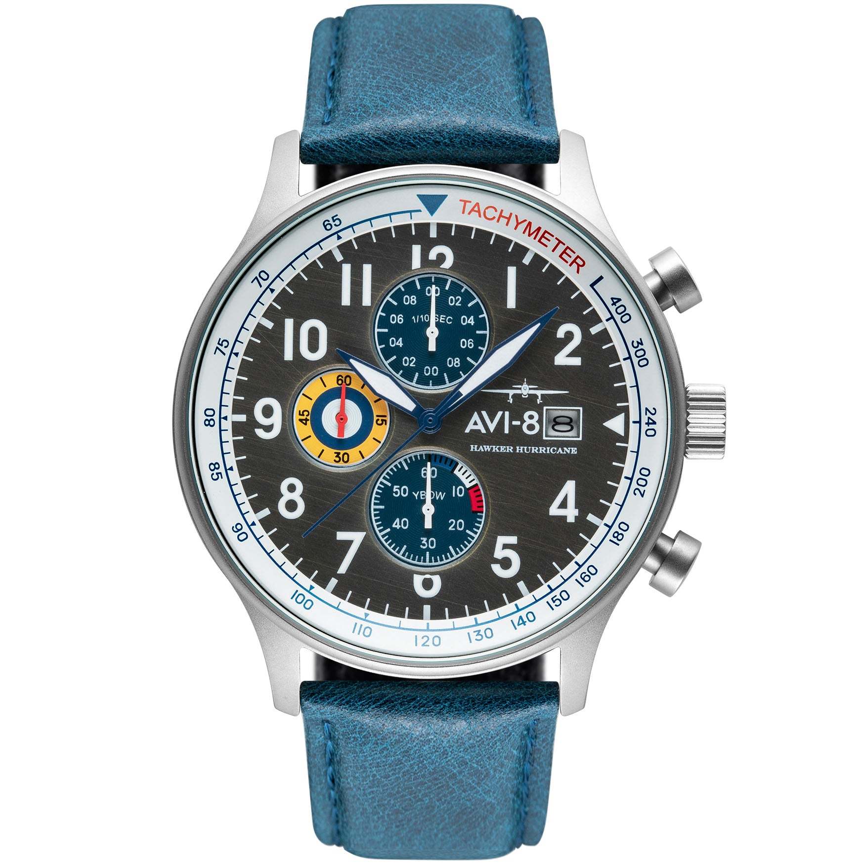 AVI-8 Hawker Hurricane Chrono Vintage Brass Blue-TIME.SHOP