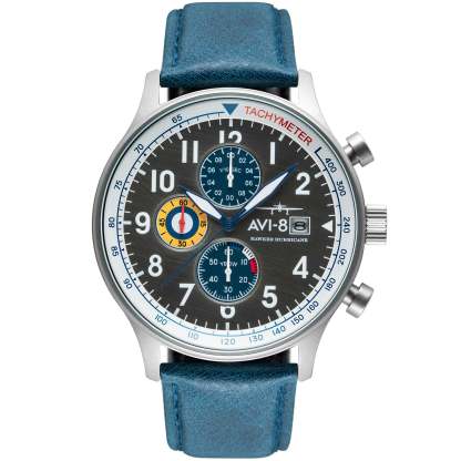 AVI-8 Hawker Hurricane Chrono Vintage Brass Blue-TIME.SHOP