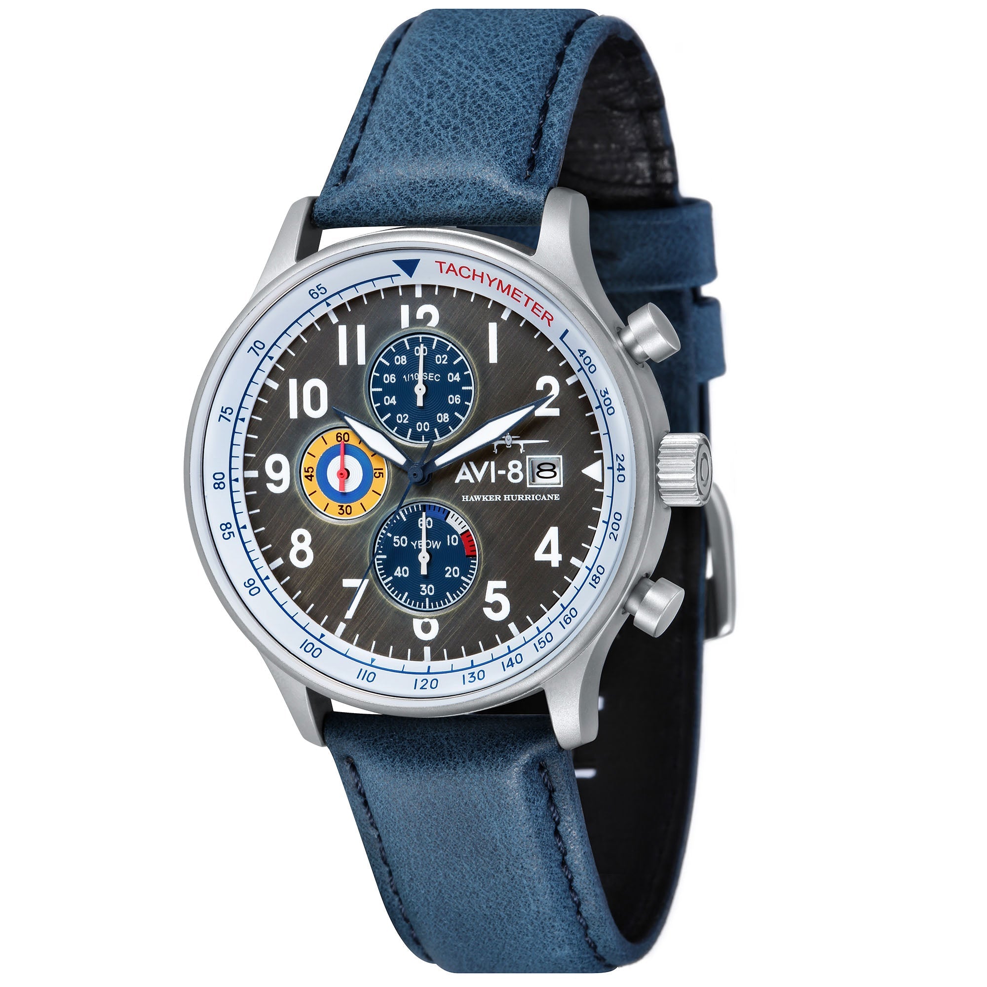 AVI-8 Hawker Hurricane Chrono Vintage Brass Blue-TIME.SHOP