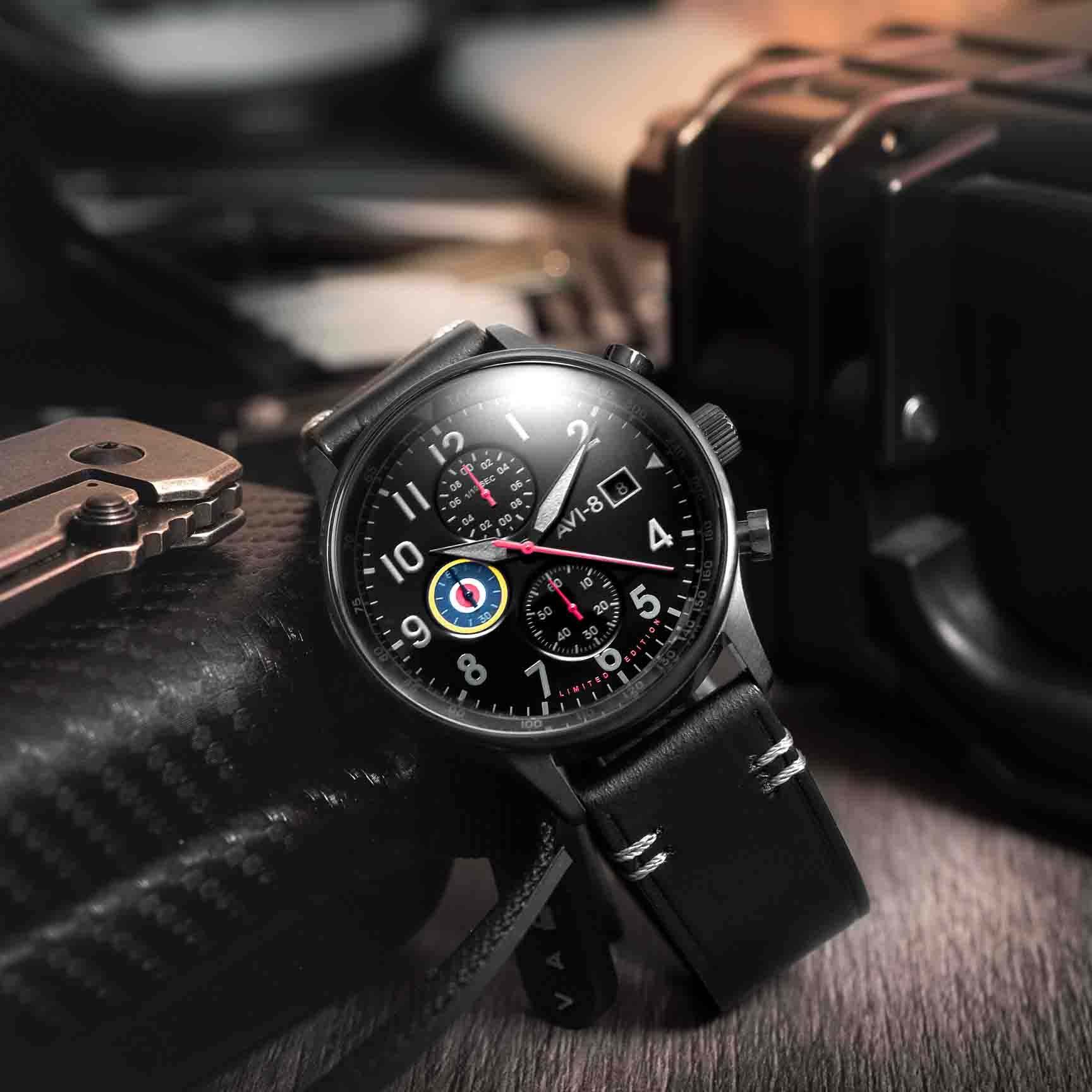 AVI-8 Hawker Hurricane Classic Chronograph Night Reaper Limited Edition-TIME.SHOP