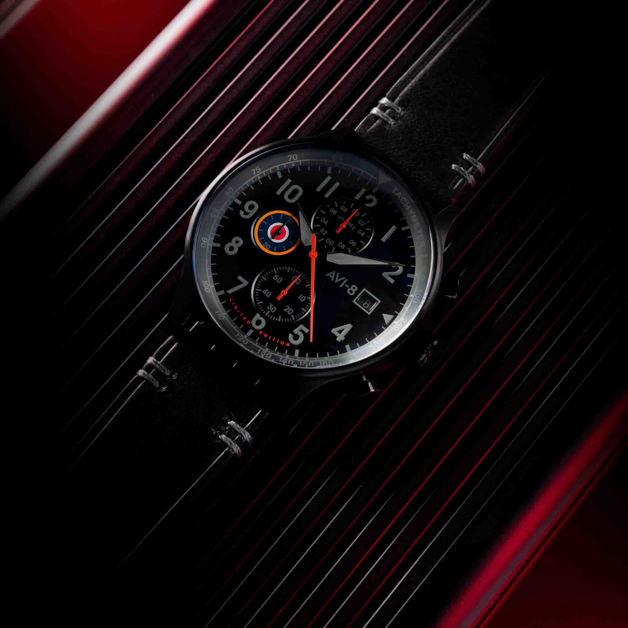 AVI-8 Hawker Hurricane Classic Chronograph Night Reaper Limited Edition-TIME.SHOP