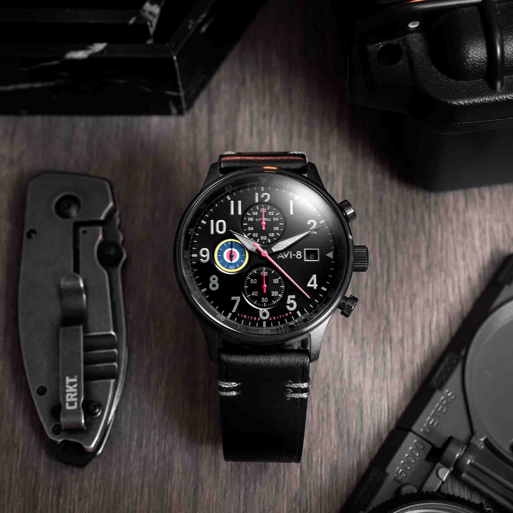 AVI-8 Hawker Hurricane Classic Chronograph Night Reaper Limited Edition-TIME.SHOP