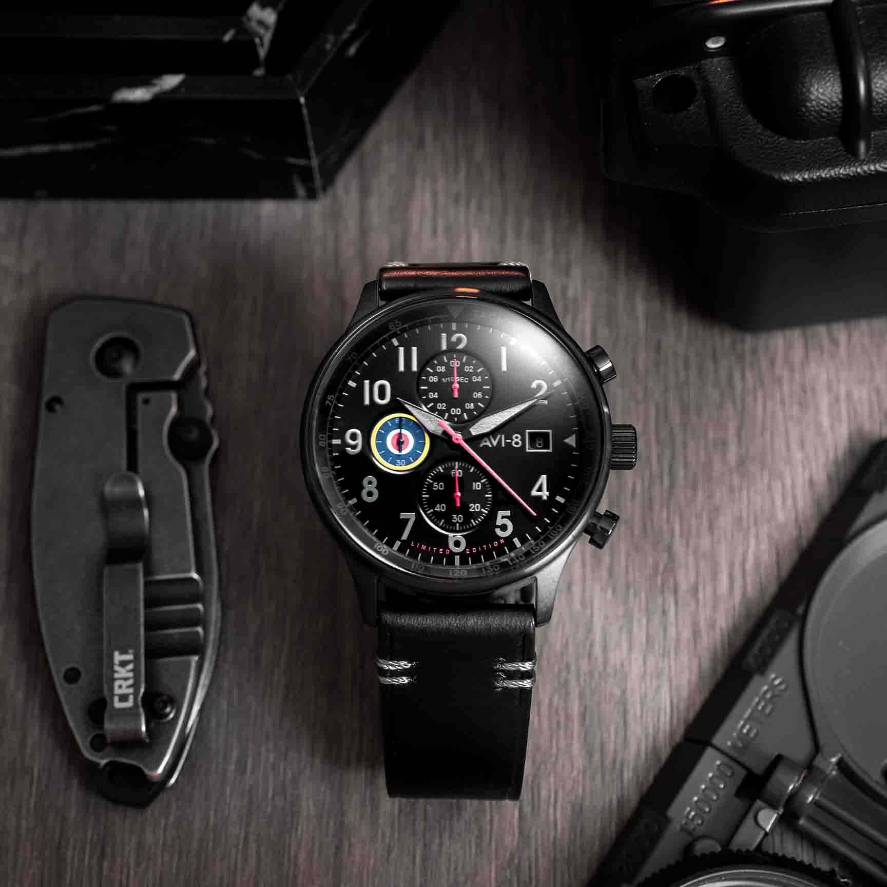 AVI-8 Hawker Hurricane Classic Chronograph Night Reaper Limited Edition-TIME.SHOP