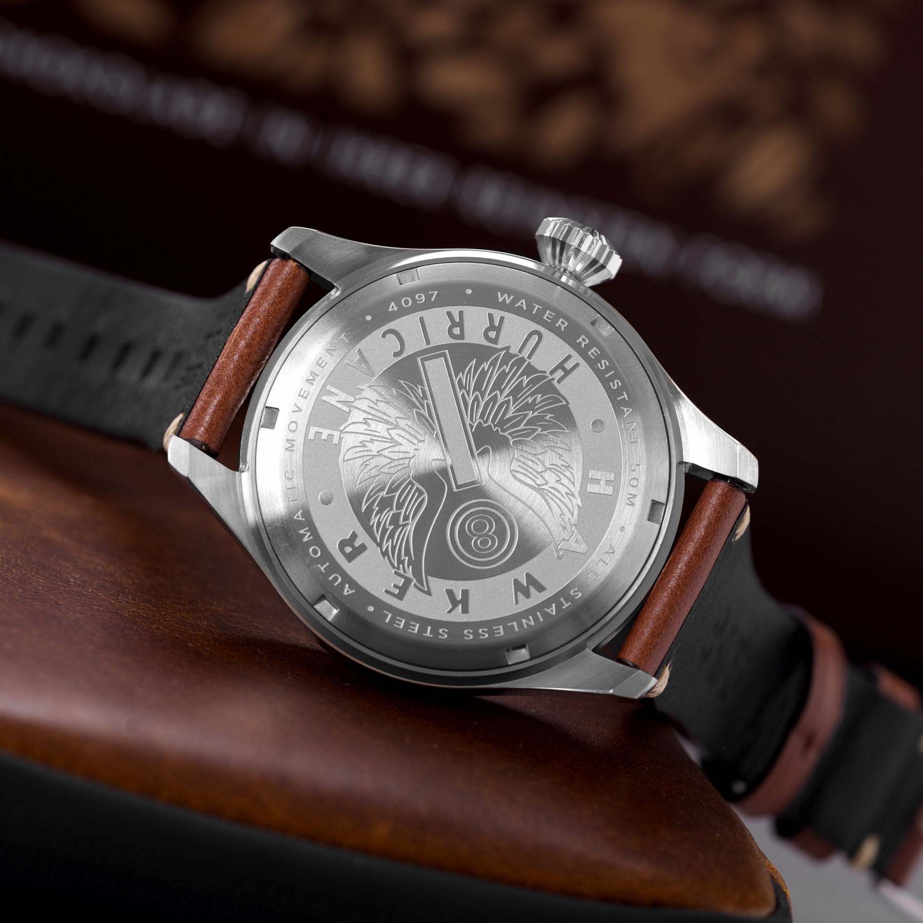 AVI-8 Hawker Hurricane Clowes Automatic Black Brown-TIME.SHOP
