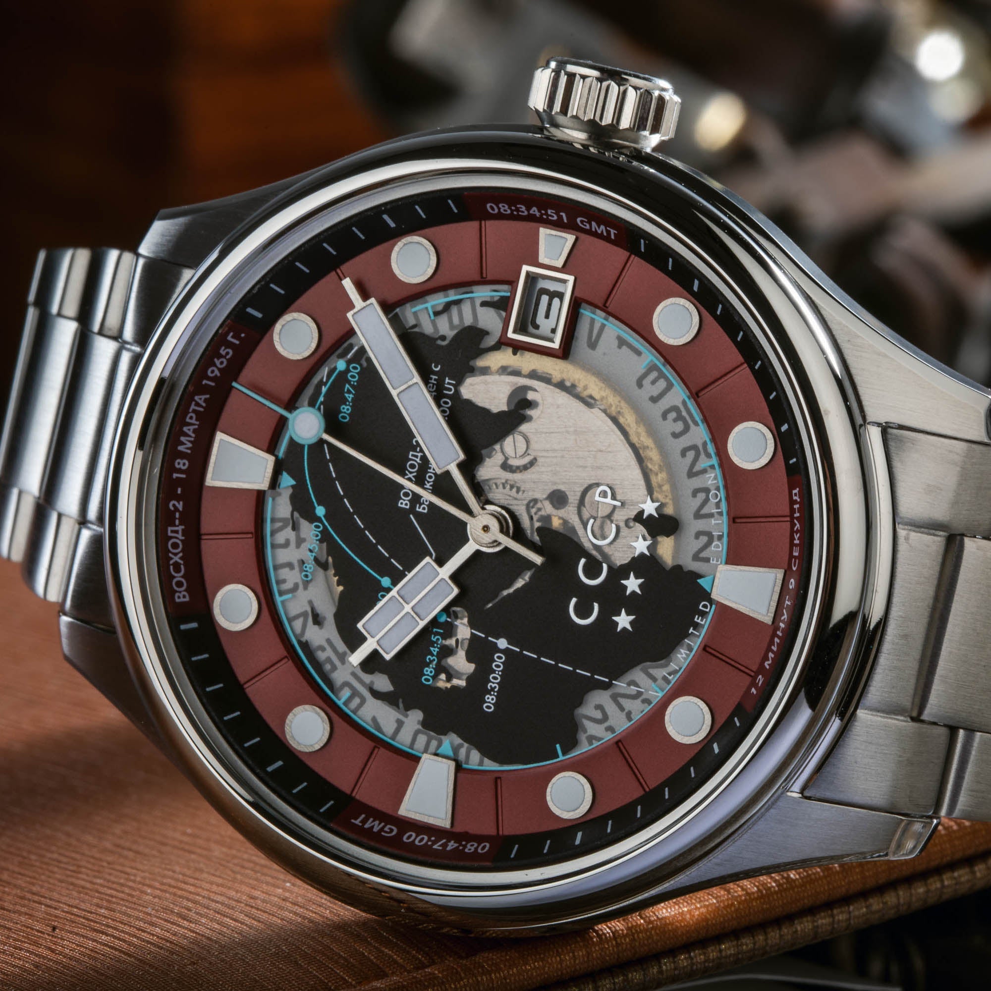 CCCP Space Leonov Automatic Red-TIME.SHOP