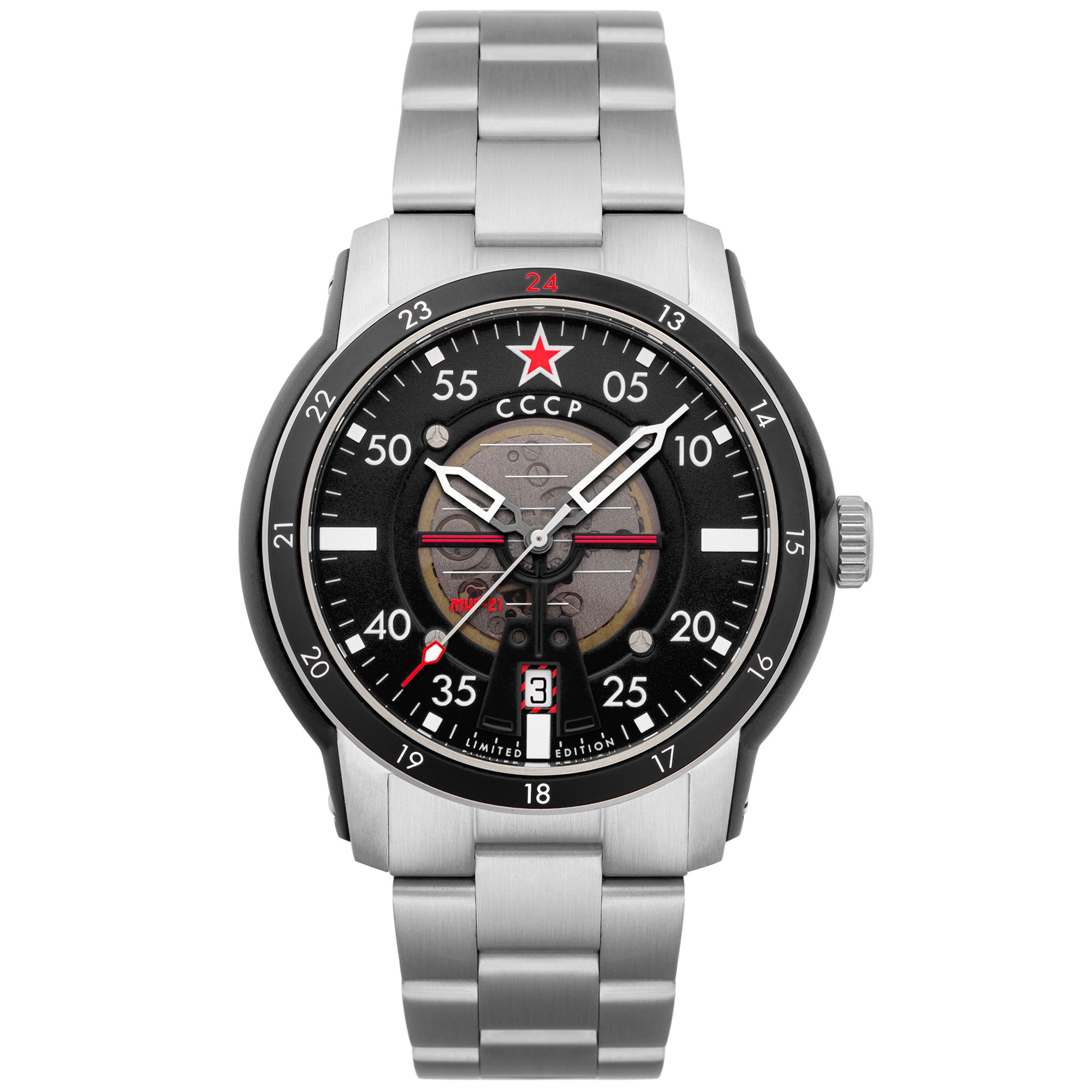 CCCP MiG-21 Automatic Black White-TIME.SHOP