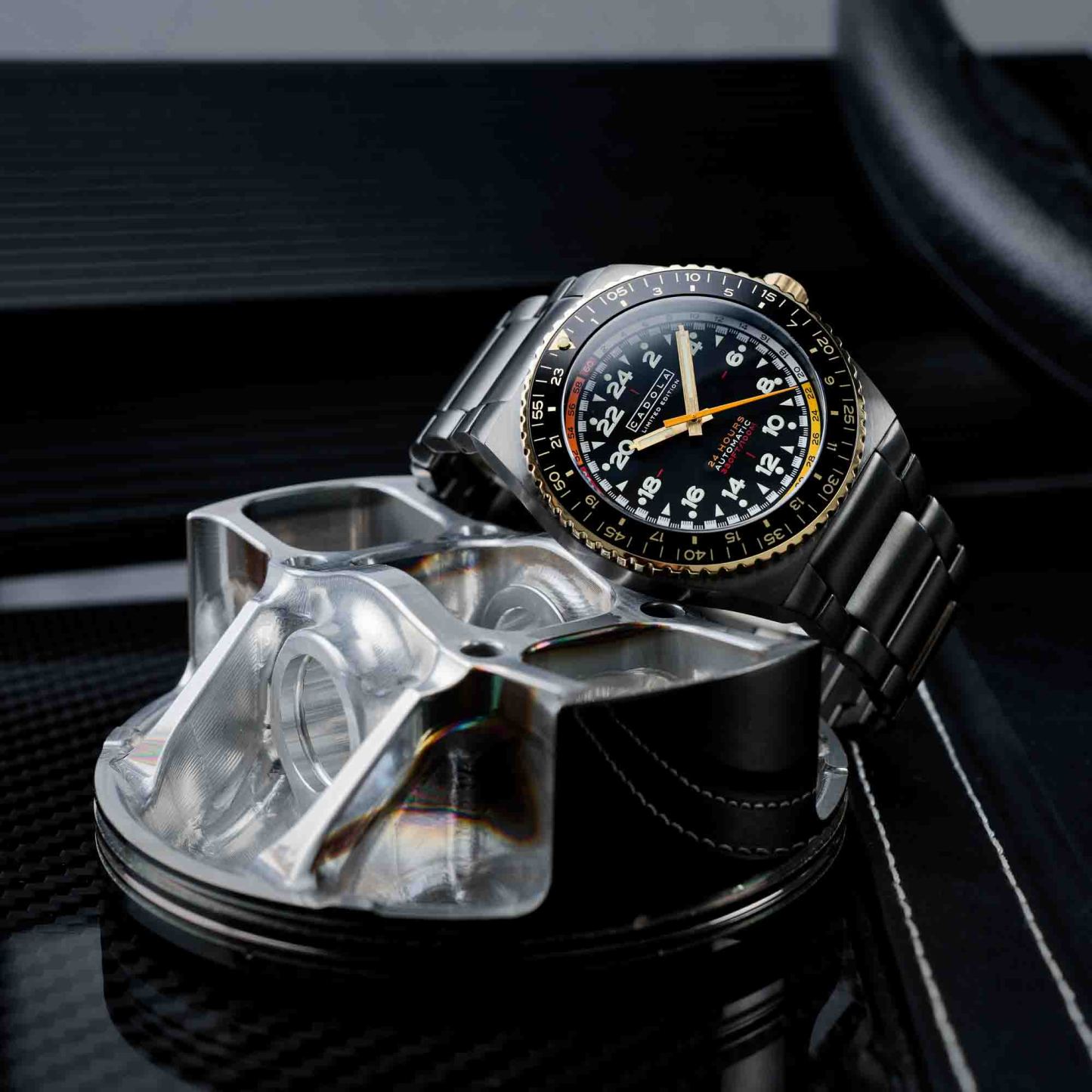 Cadola Dog Leg Automatic Machined Black-TIME.SHOP