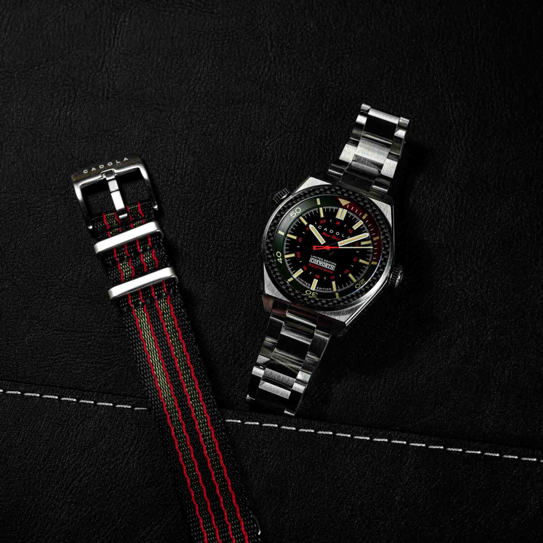 Cadola Cosworth Costin Meca Quartz Pitstop Black-TIME.SHOP