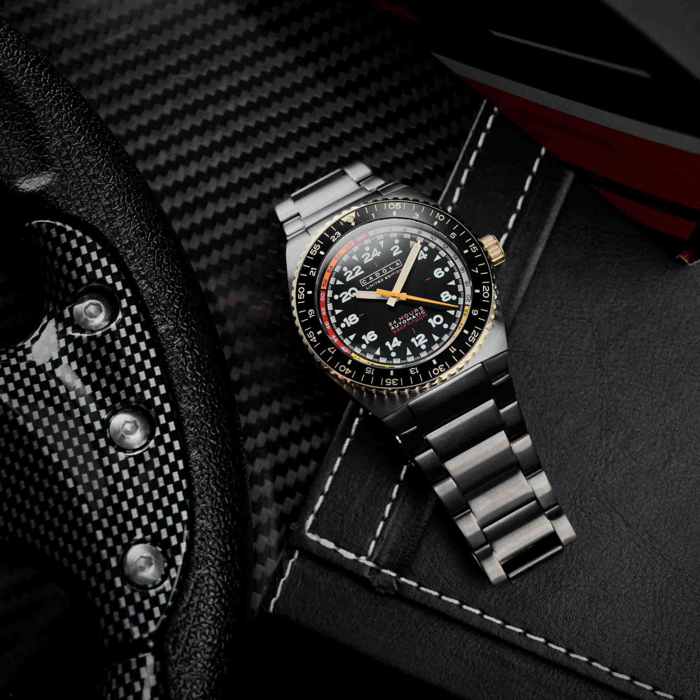 Cadola Dog Leg Automatic Machined Black-TIME.SHOP