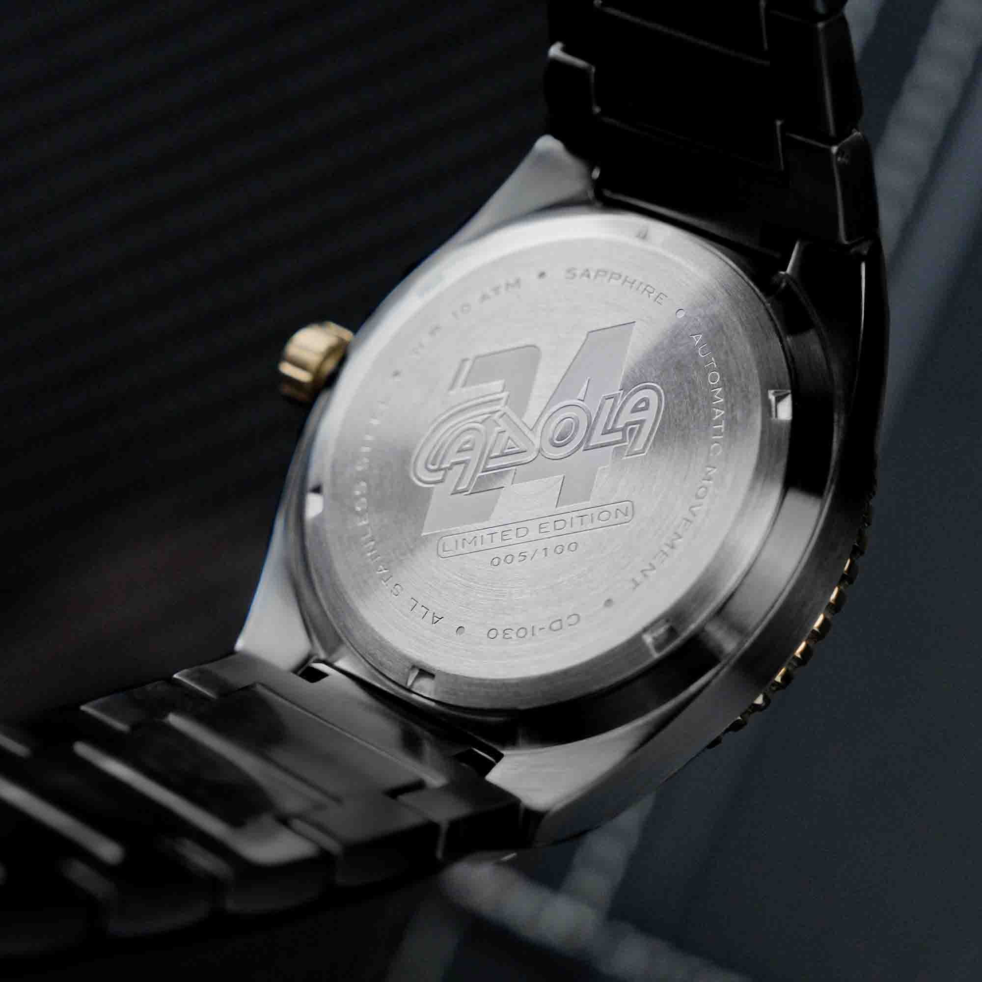 Cadola Dog Leg Automatic Machined Black-TIME.SHOP