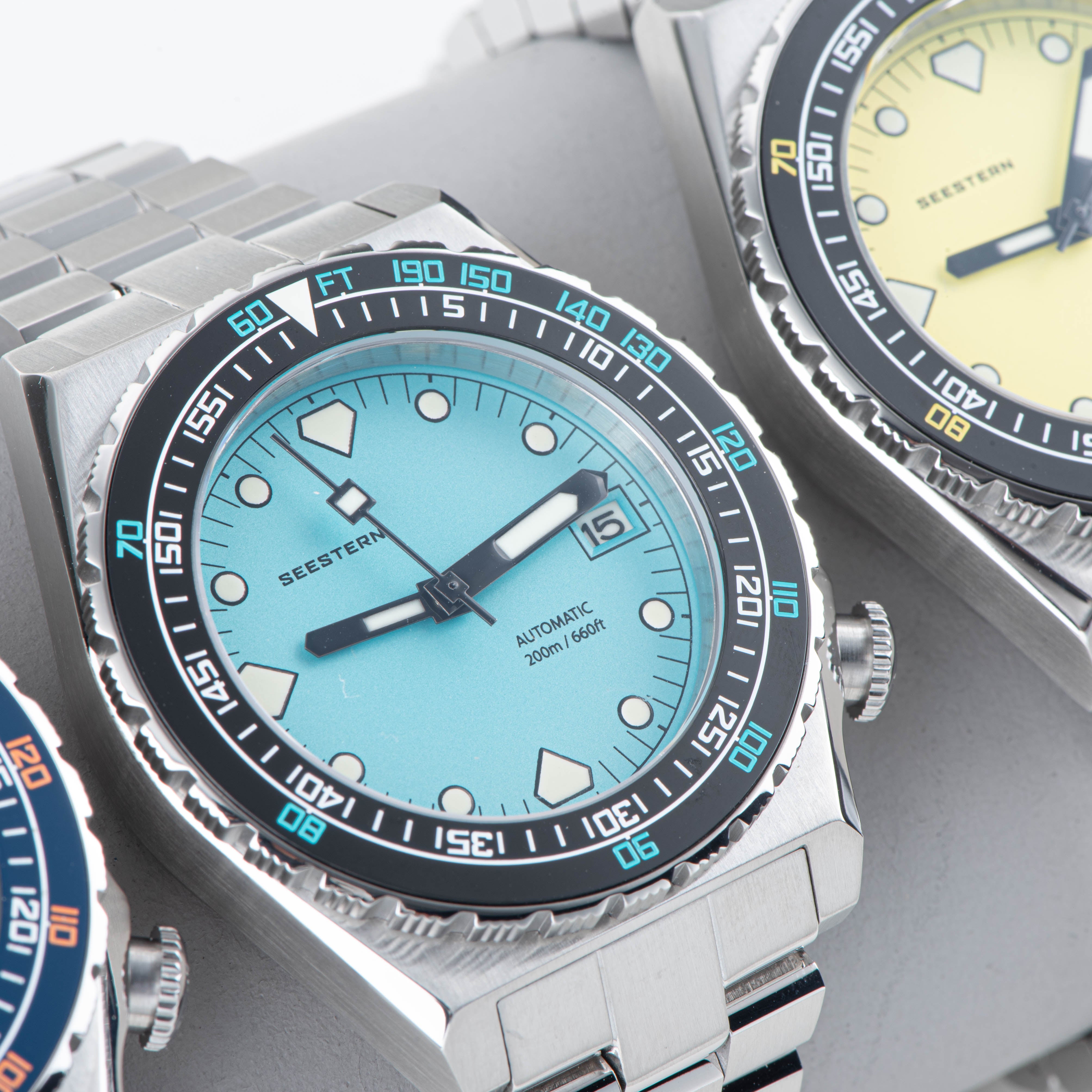 Seestern Vintage 407 600T Light Blue Dial Ceramic Bezel-TIME.SHOP