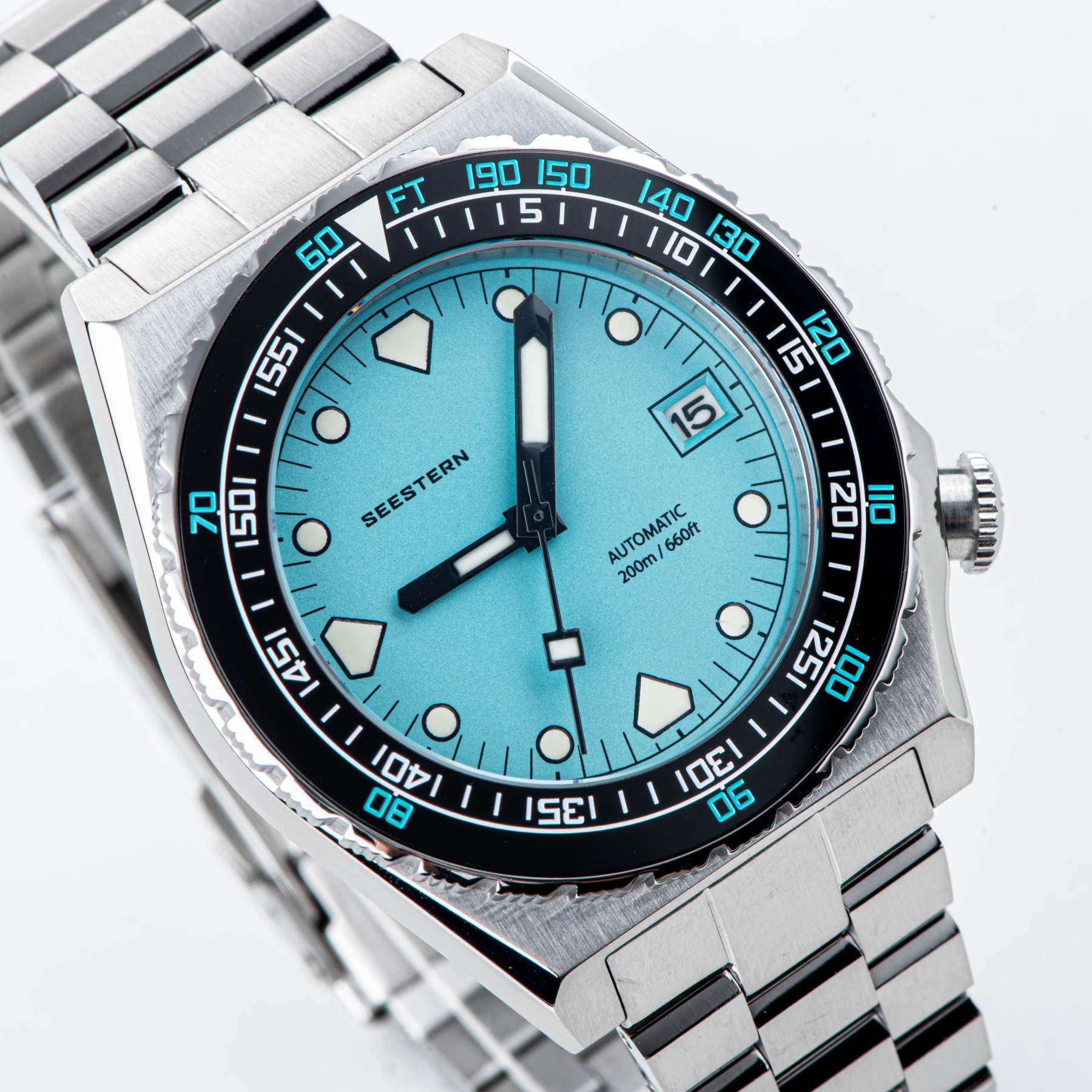 Seestern Vintage 407 600T Light Blue Dial Ceramic Bezel-TIME.SHOP