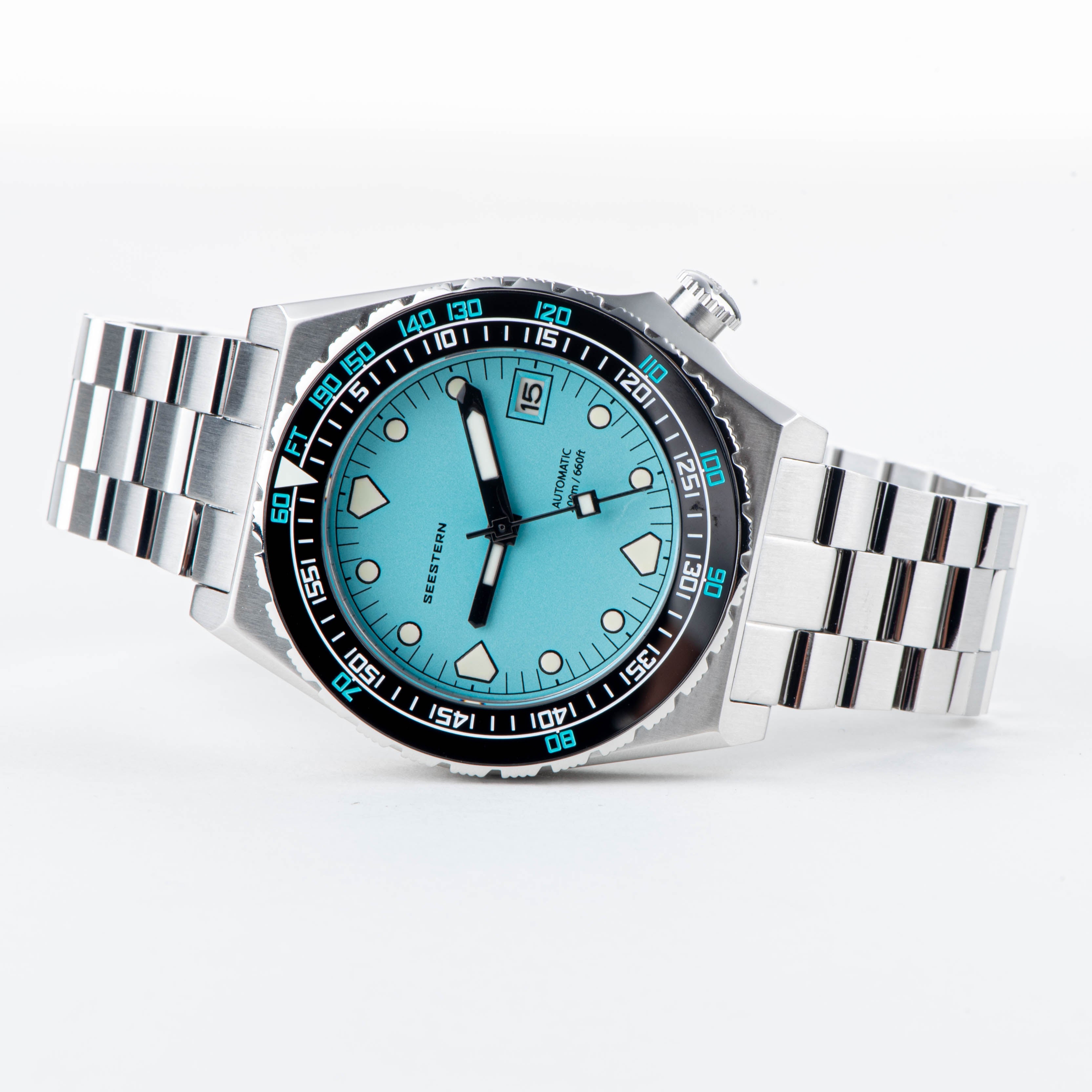Seestern Vintage 407 600T Light Blue Dial Ceramic Bezel-TIME.SHOP