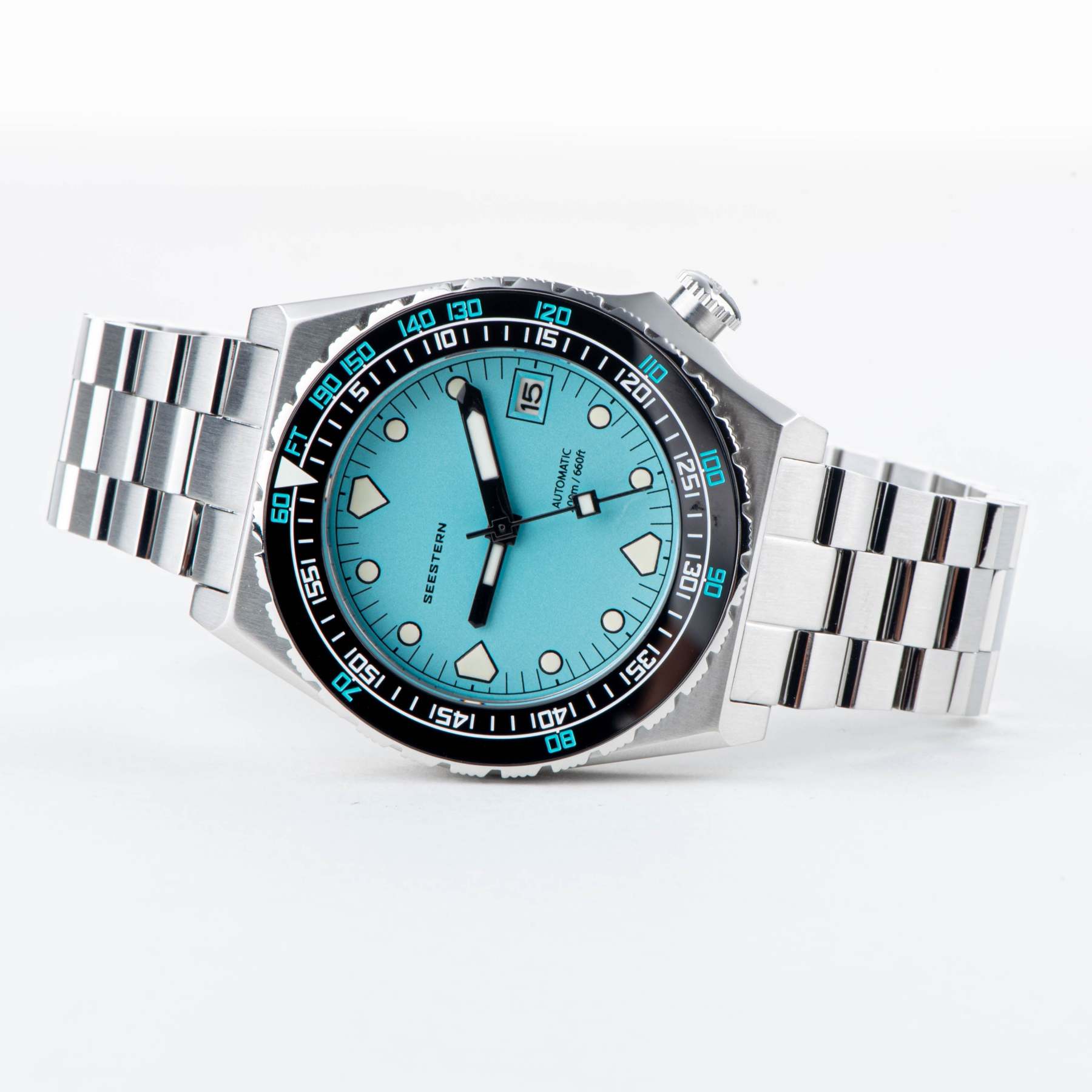Seestern Vintage 407 600T Light Blue Dial Ceramic Bezel-TIME.SHOP