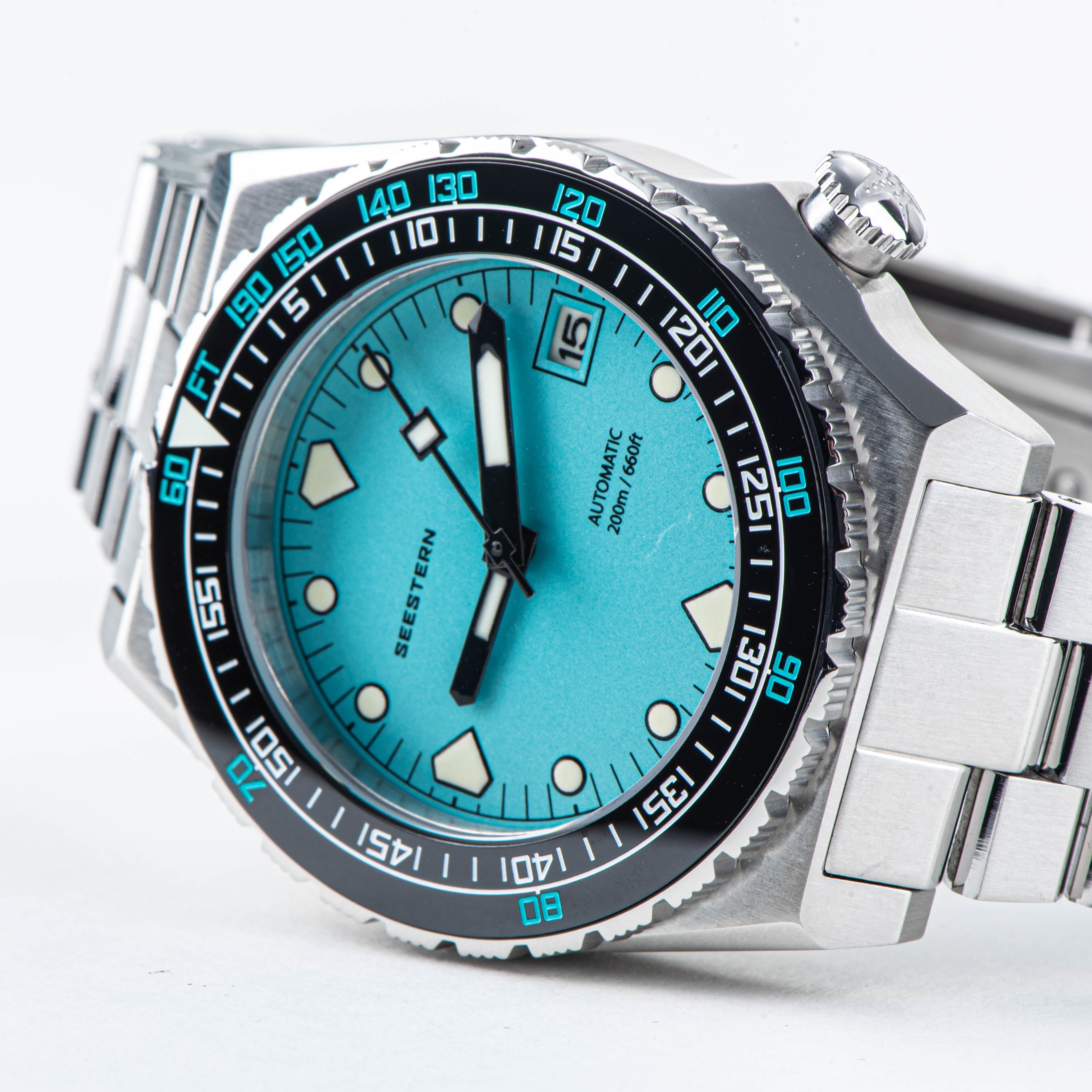 Seestern Vintage 407 600T Light Blue Dial Ceramic Bezel-TIME.SHOP