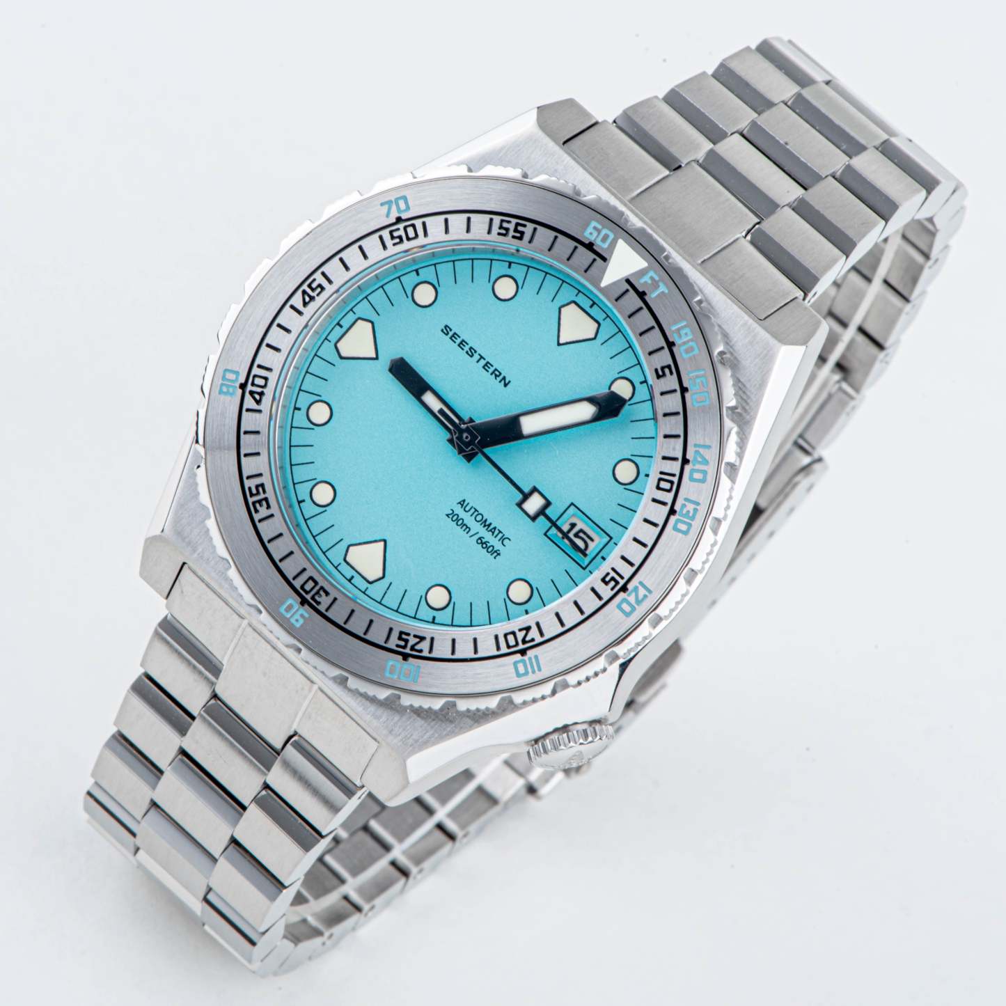 Seestern Vintage 407 600T Light Blue Dial Ceramic Bezel-TIME.SHOP
