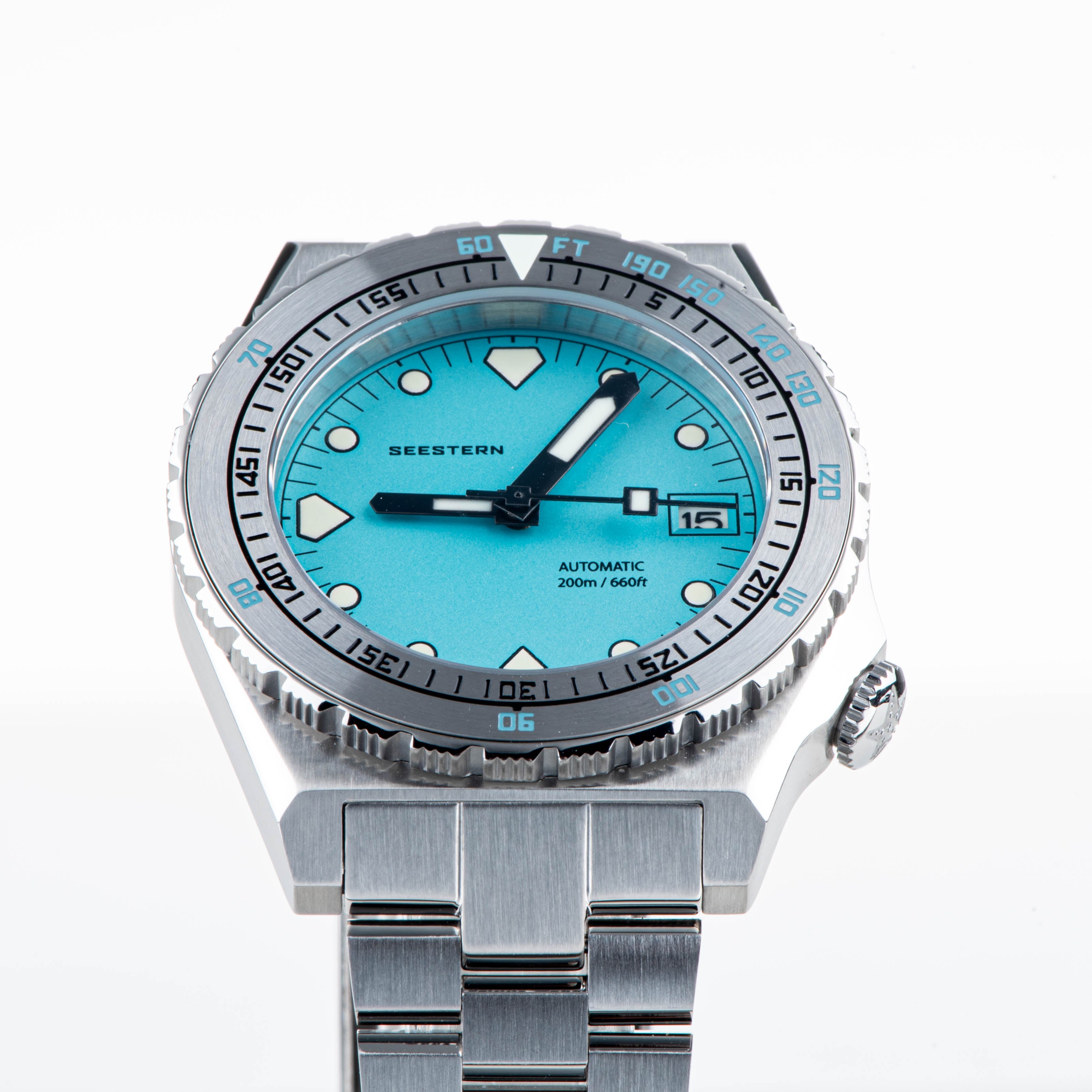 Seestern Vintage 407 600T Light Blue Dial Ceramic Bezel-TIME.SHOP