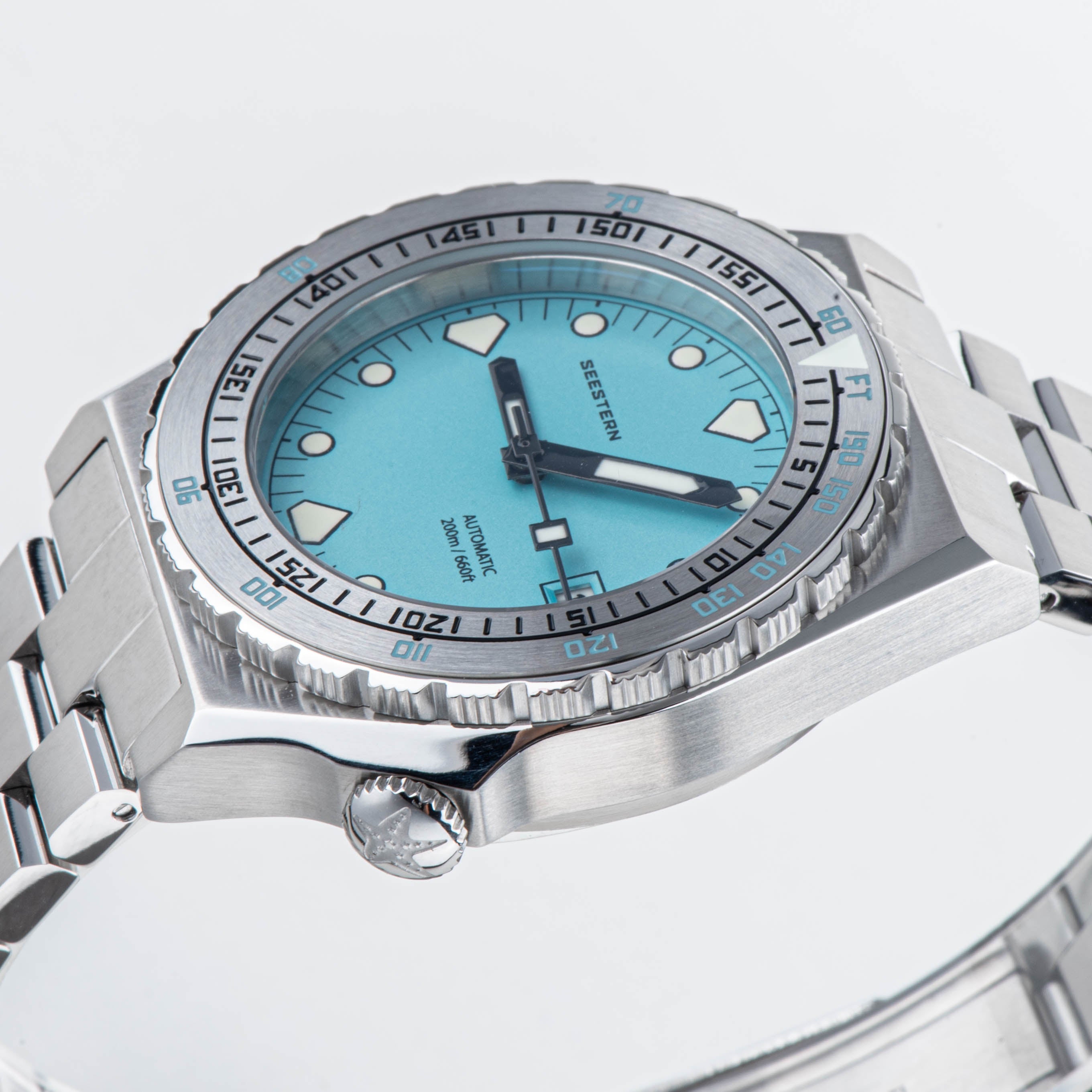 Seestern Vintage 407 600T Light Blue Dial Ceramic Bezel-TIME.SHOP