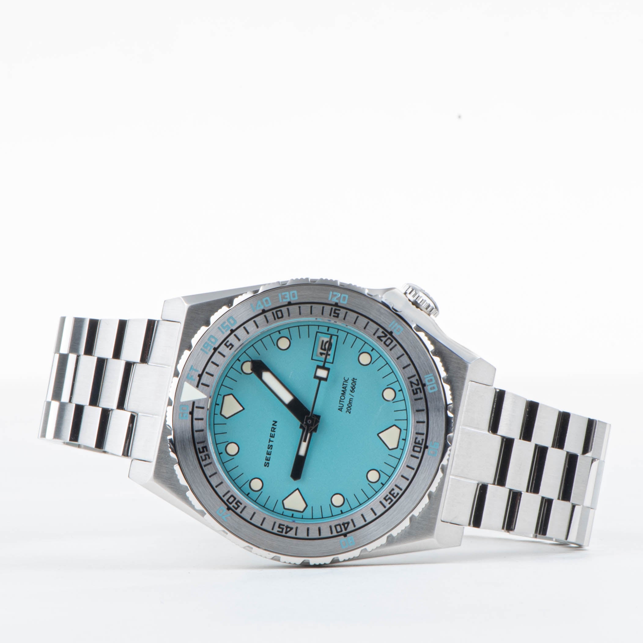 Seestern Vintage 407 600T Light Blue Dial Ceramic Bezel-TIME.SHOP