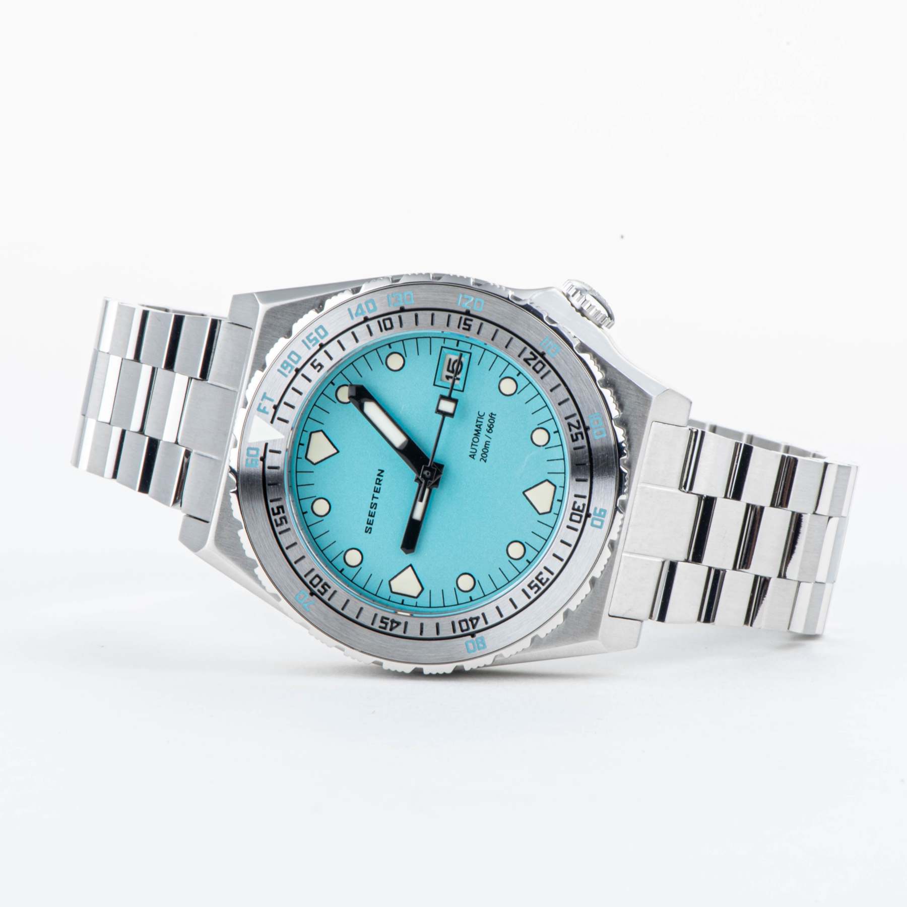 Seestern Vintage 407 600T Light Blue Dial Ceramic Bezel-TIME.SHOP