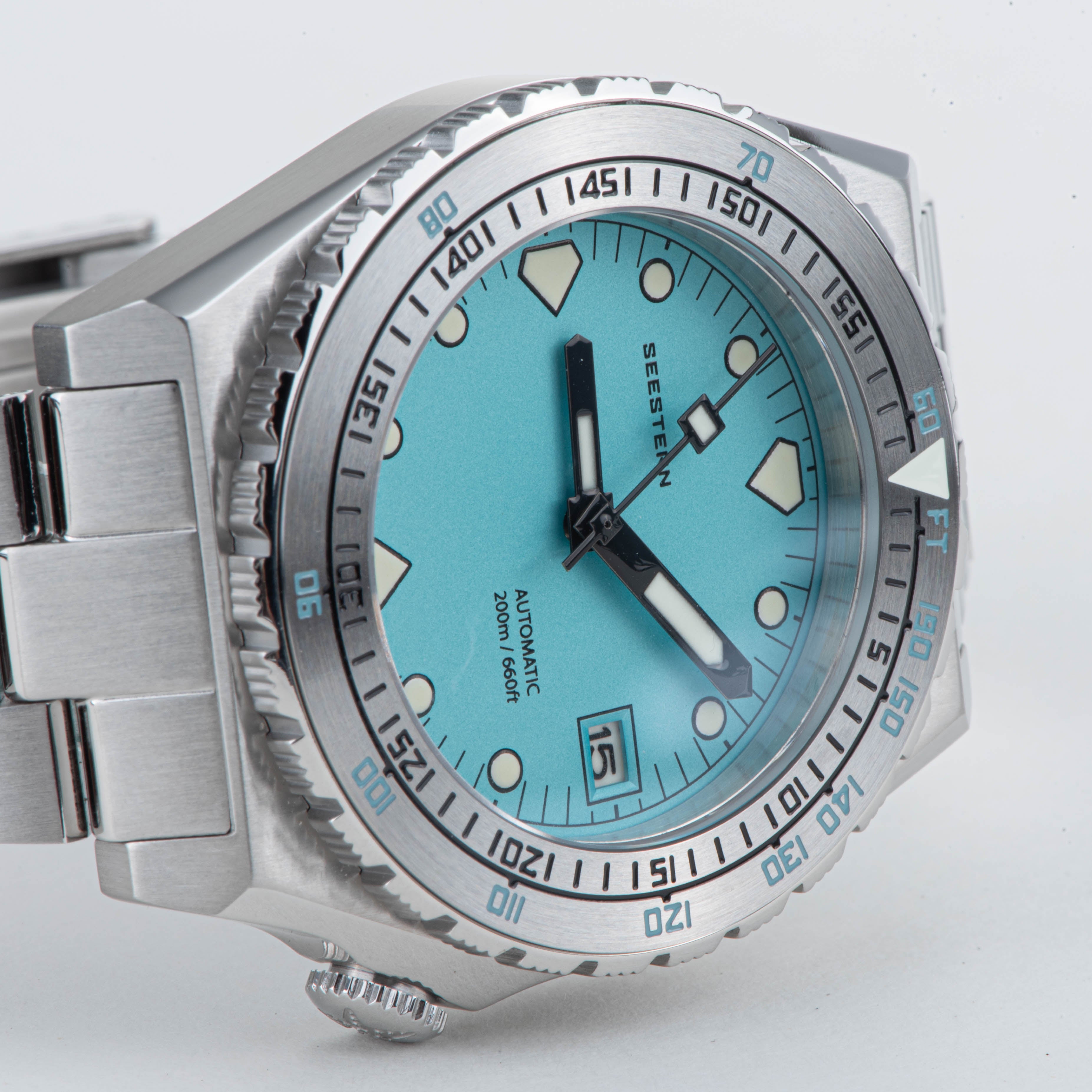 Seestern Vintage 407 600T Light Blue Dial Ceramic Bezel-TIME.SHOP