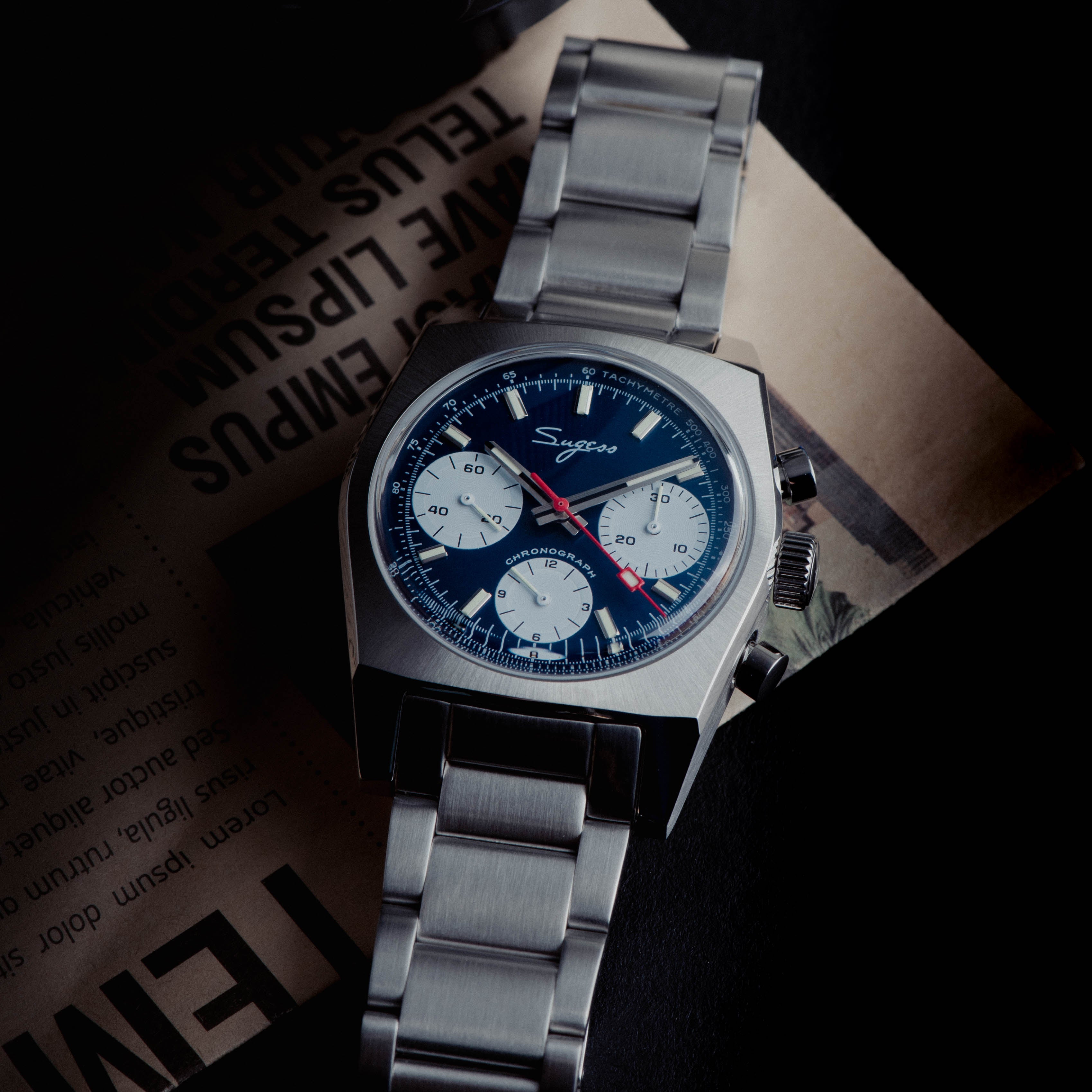 Chrono Heritage S419 Chronograph Blue Panda Dial-TIME.SHOP