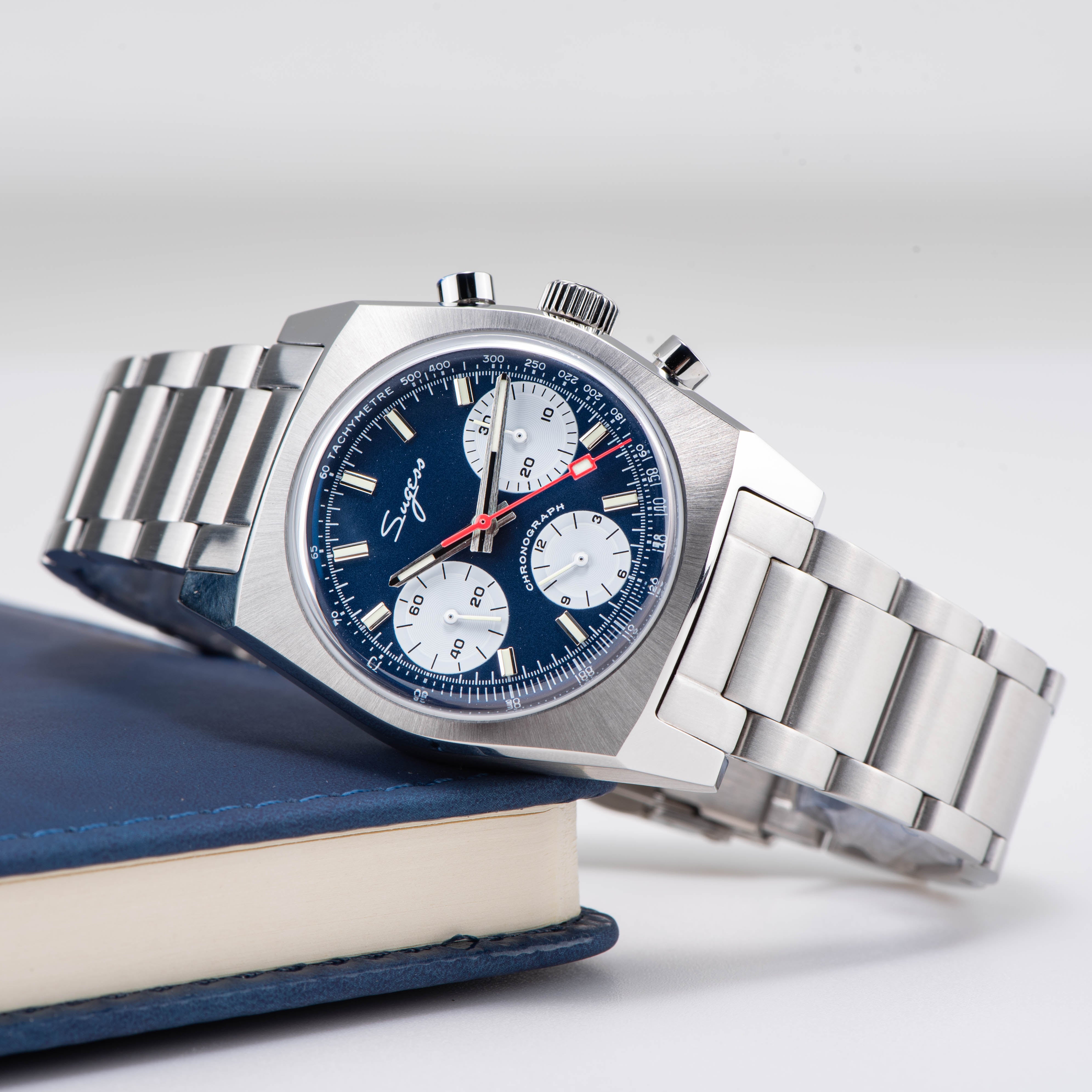 Chrono Heritage S419 Chronograph Blue Panda Dial-TIME.SHOP