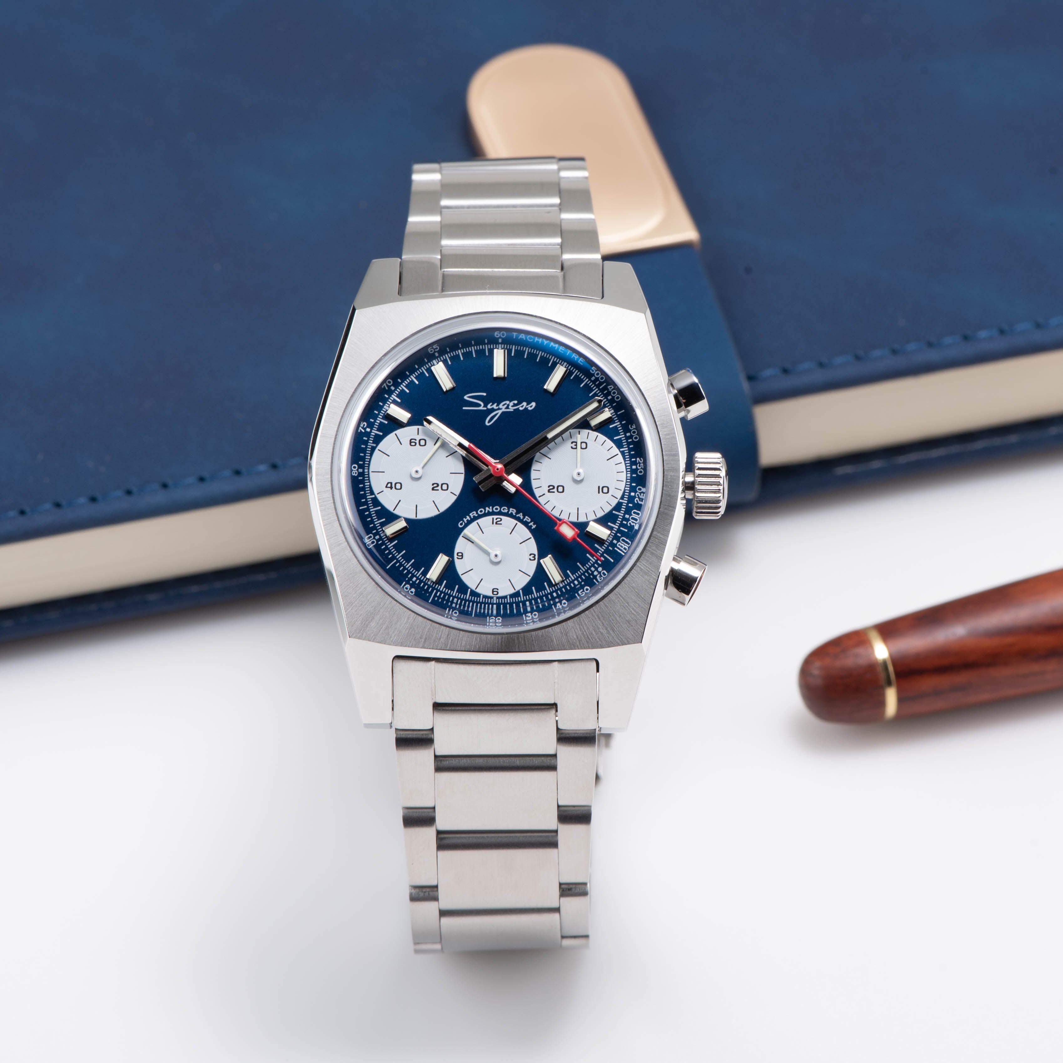 Chrono Heritage S419 Chronograph Blue Panda Dial-TIME.SHOP