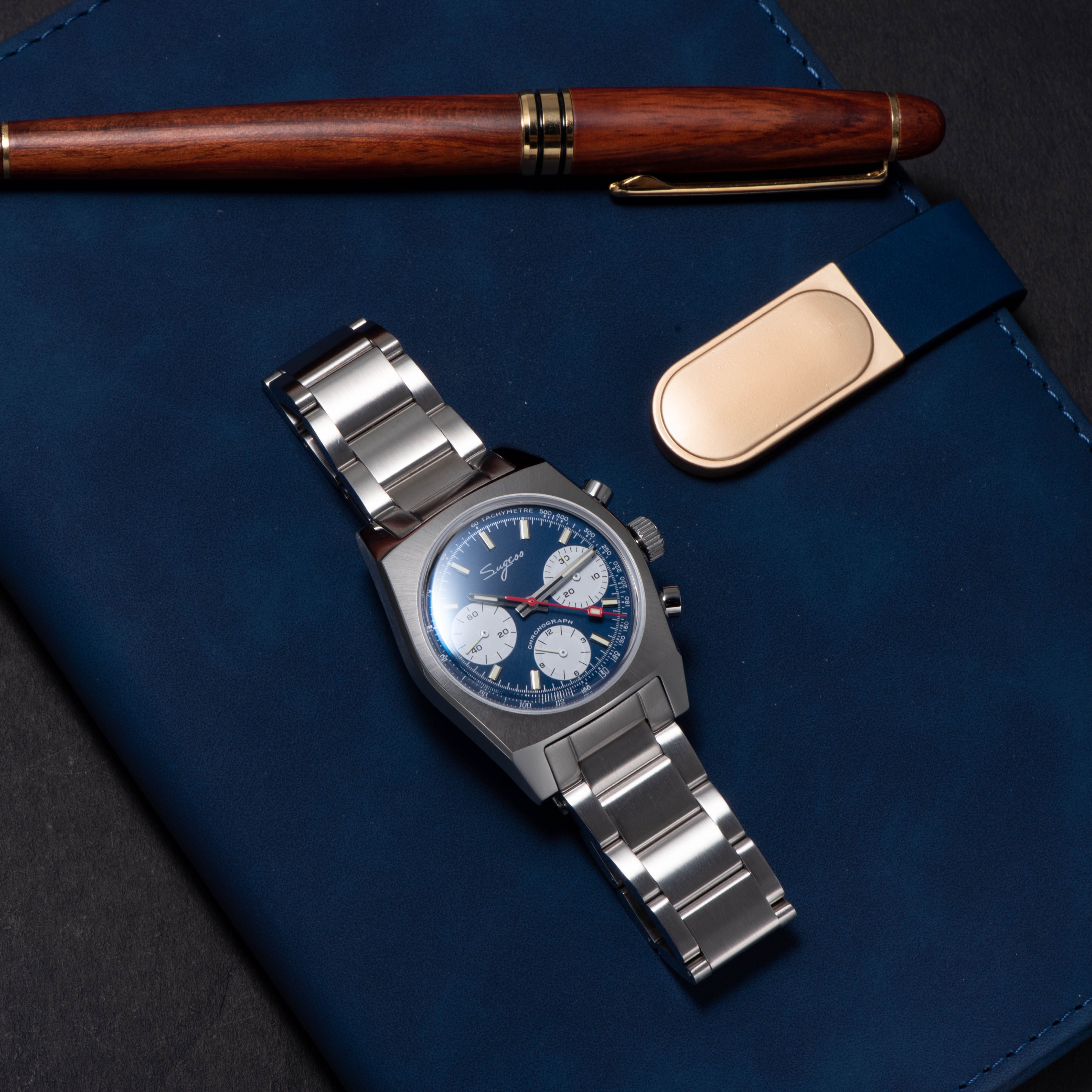 Chrono Heritage S419 Chronograph Blue Panda Dial-TIME.SHOP