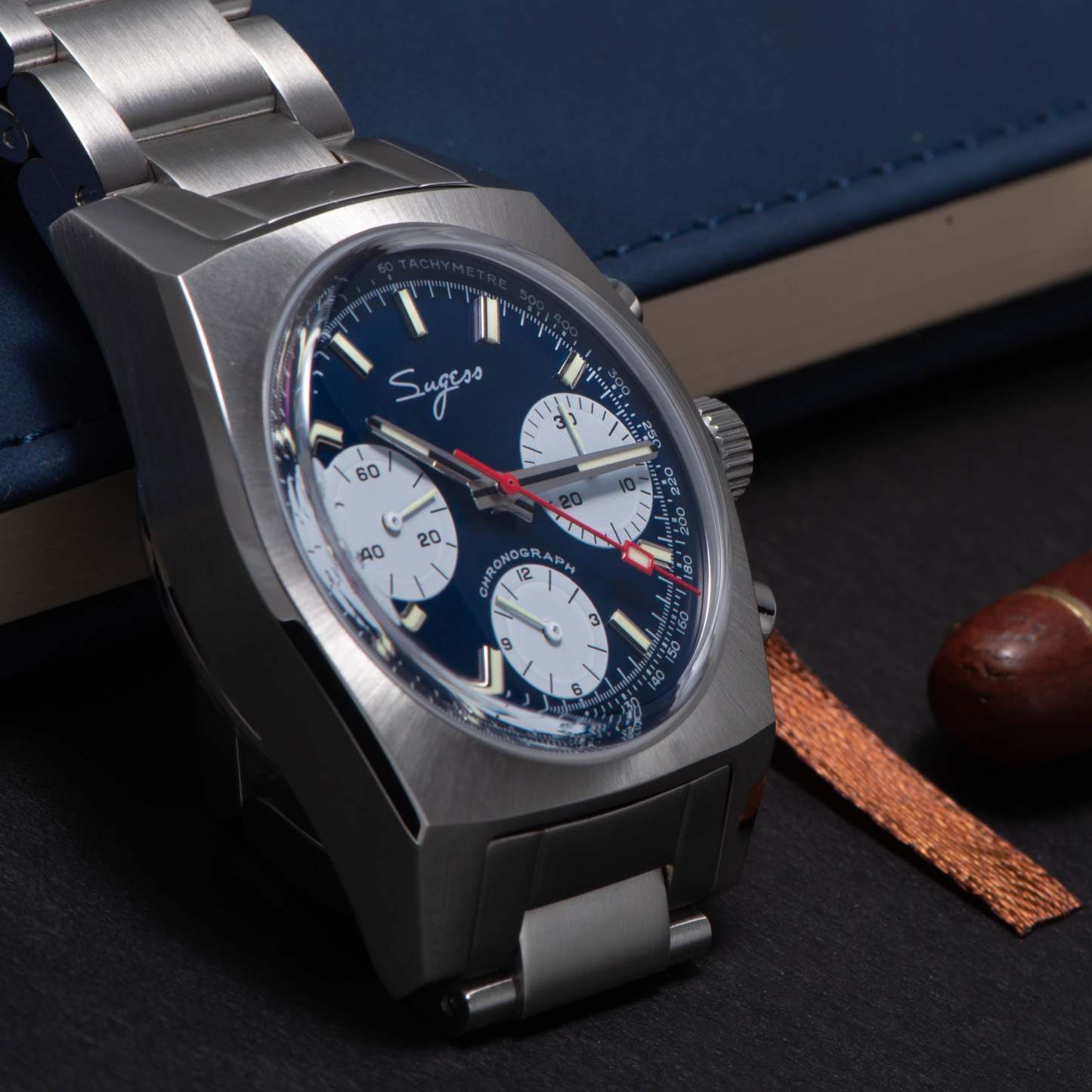 Chrono Heritage S419 Chronograph Blue Panda Dial-TIME.SHOP