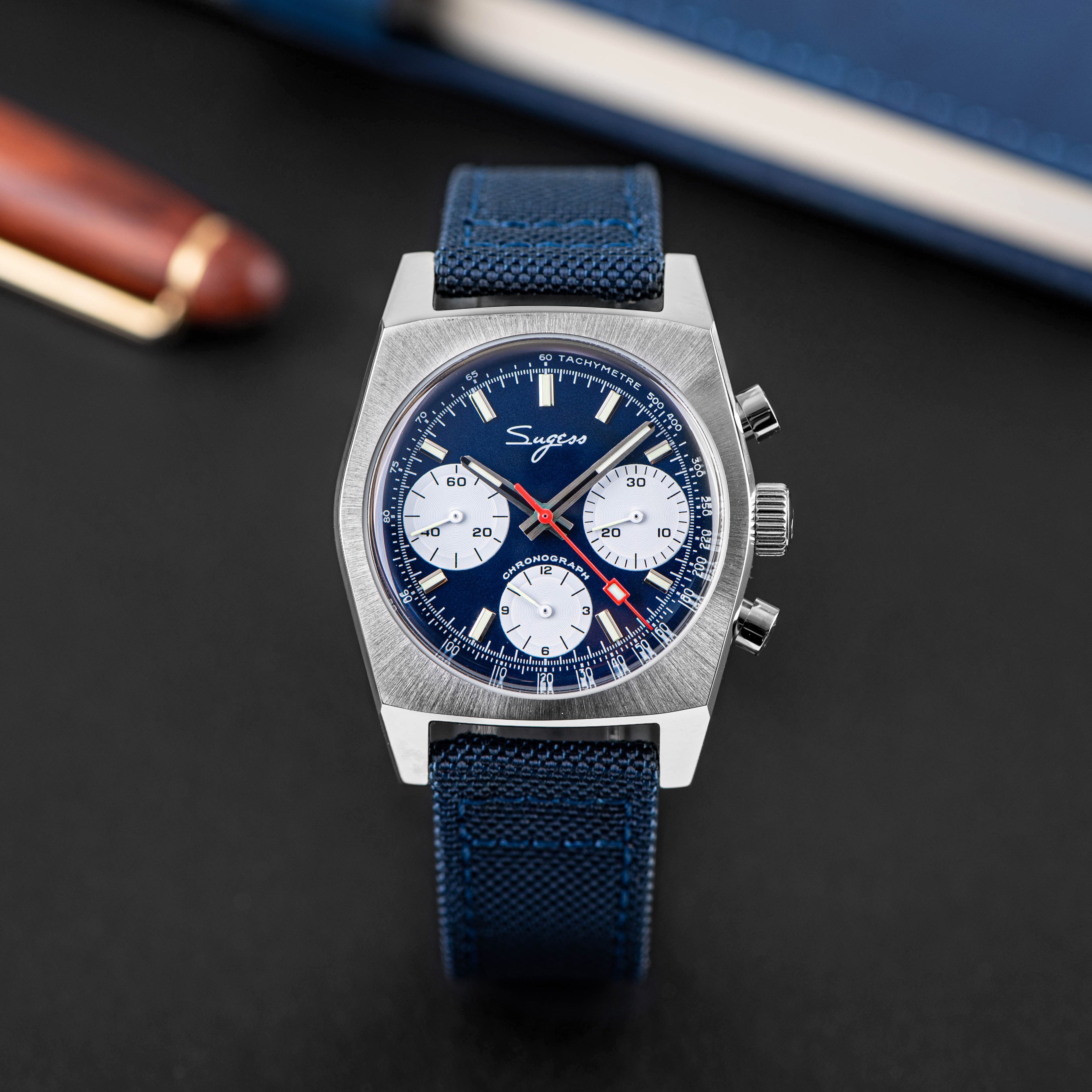 Chrono Heritage S419 Chronograph Blue Panda Dial-TIME.SHOP
