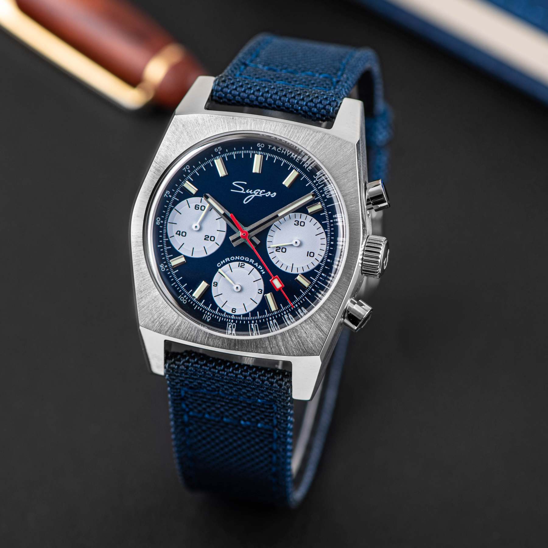 Chrono Heritage S419 Chronograph Blue Panda Dial-TIME.SHOP