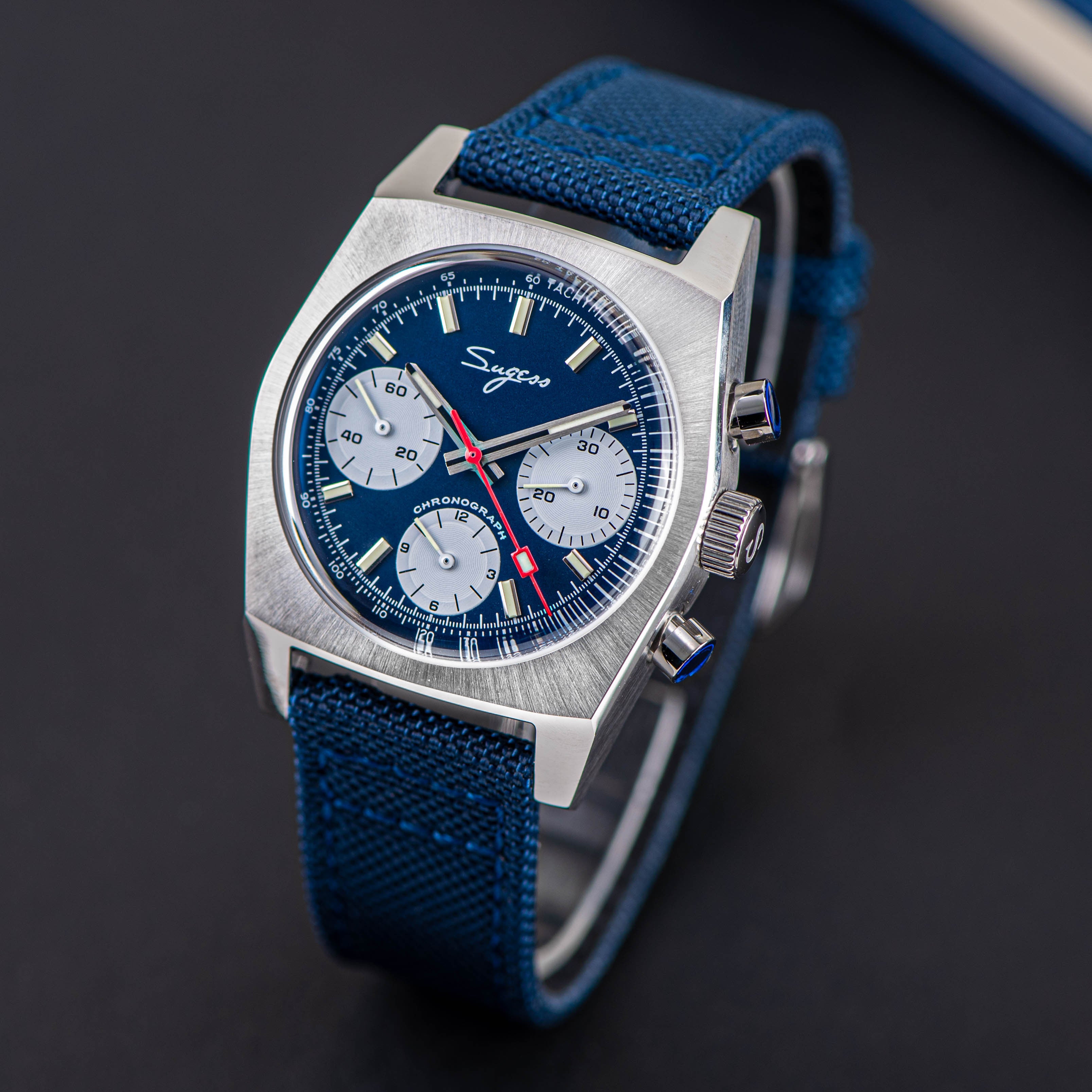Chrono Heritage S419 Chronograph Blue Panda Dial-TIME.SHOP