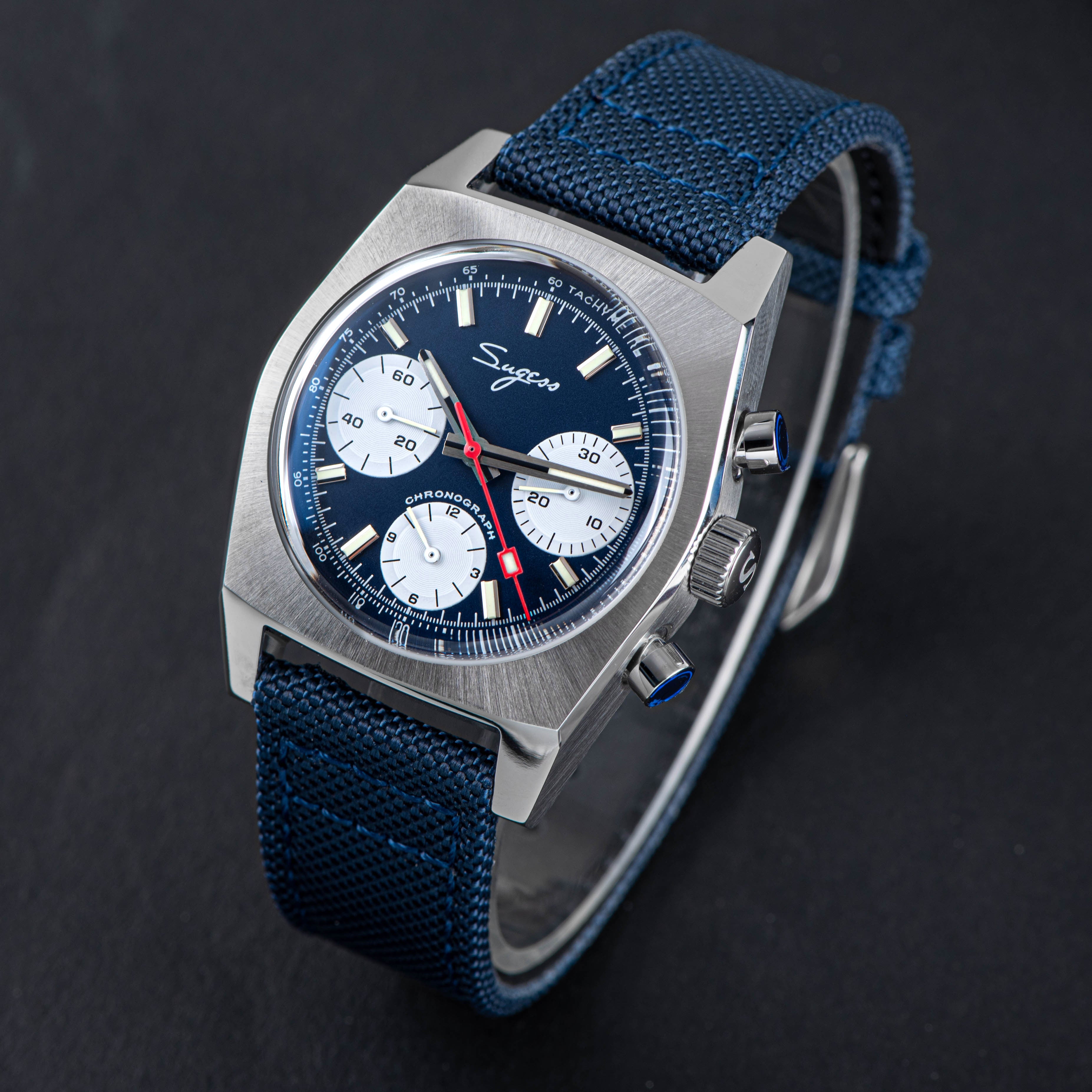 Chrono Heritage S419 Chronograph Blue Panda Dial-TIME.SHOP