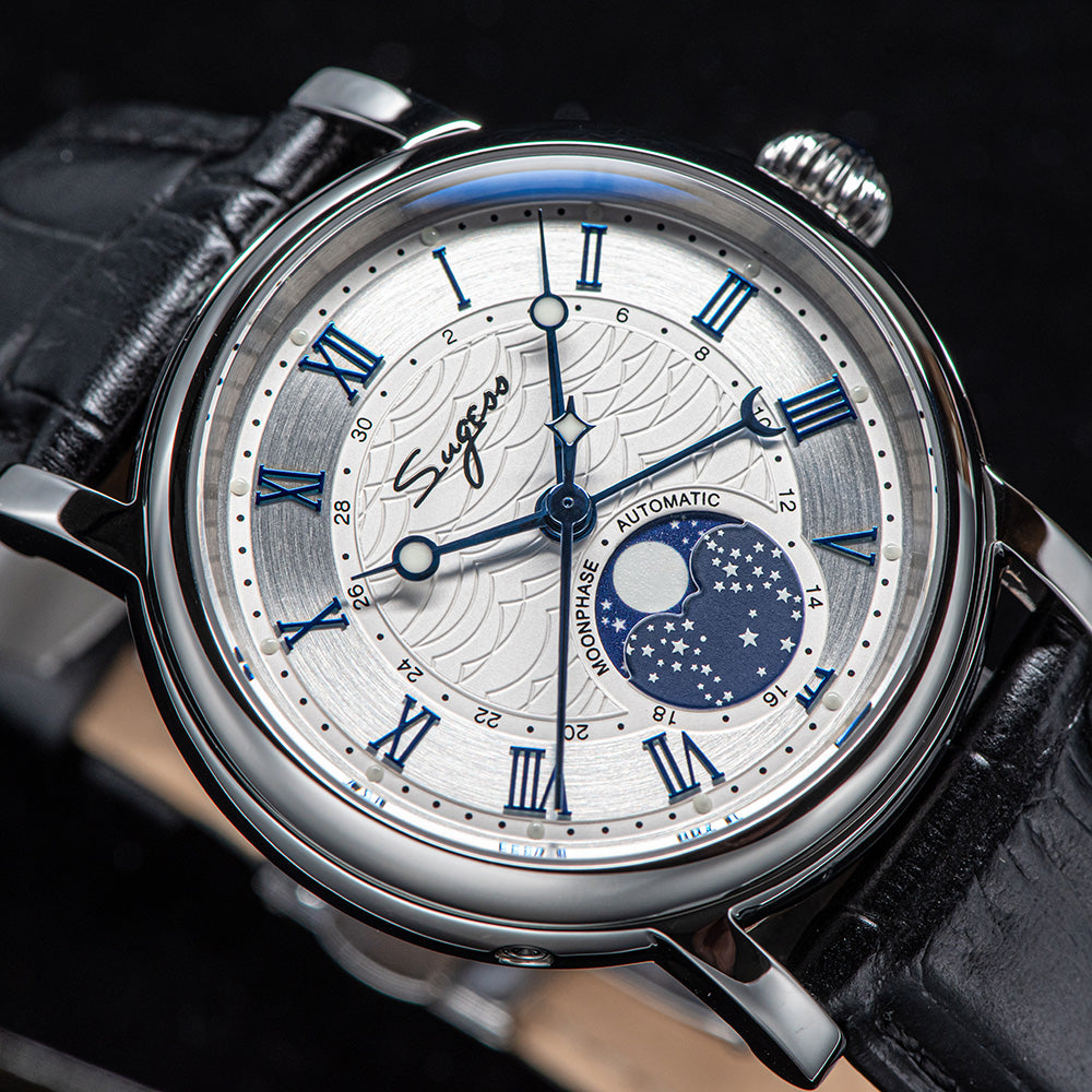 MoonPhase Master SU2108SZ Stainless-Steel Moon Phase Blue Indices-TIME.SHOP