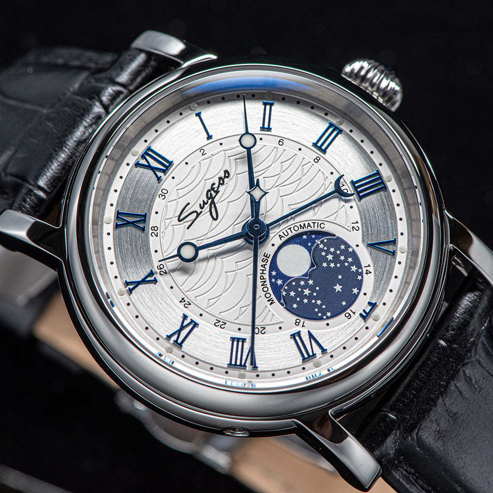 MoonPhase Master SU2108SZ Stainless-Steel Moon Phase Blue Indices-TIME.SHOP