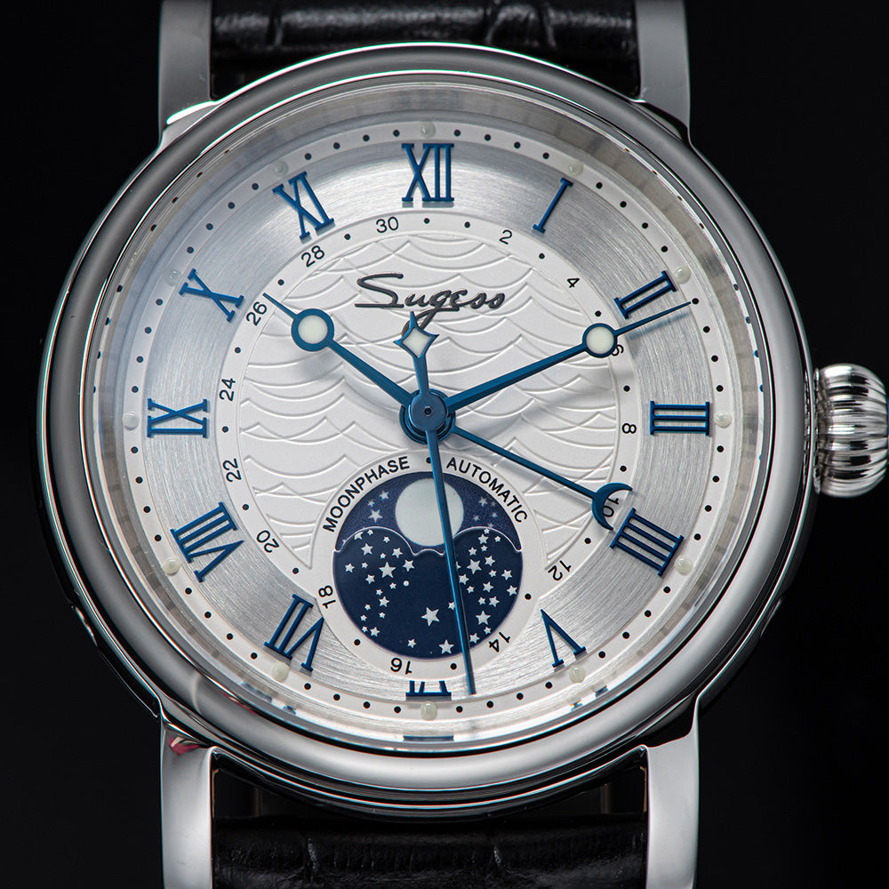 MoonPhase Master SU2108SZ Stainless-Steel Moon Phase Blue Indices-TIME.SHOP