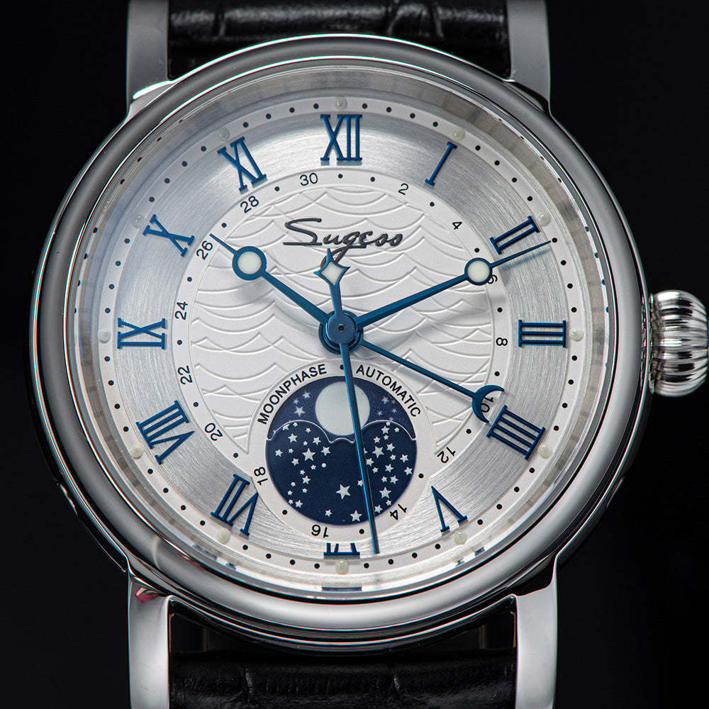 MoonPhase Master SU2108SZ Stainless-Steel Moon Phase Blue Indices-TIME.SHOP