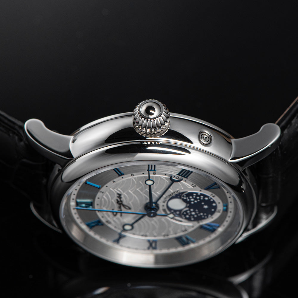 MoonPhase Master SU2108SZ Stainless-Steel Moon Phase Blue Indices-TIME.SHOP