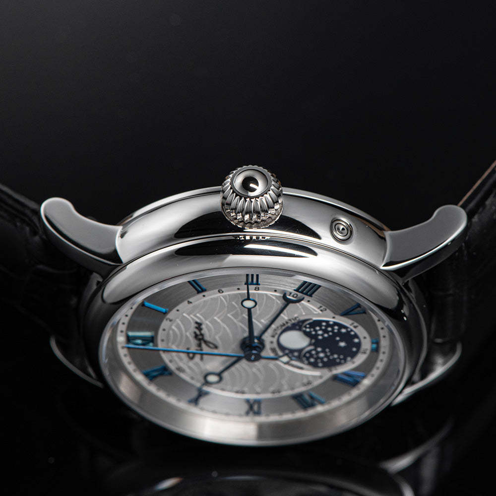 MoonPhase Master SU2108SZ Stainless-Steel Moon Phase Blue Indices-TIME.SHOP